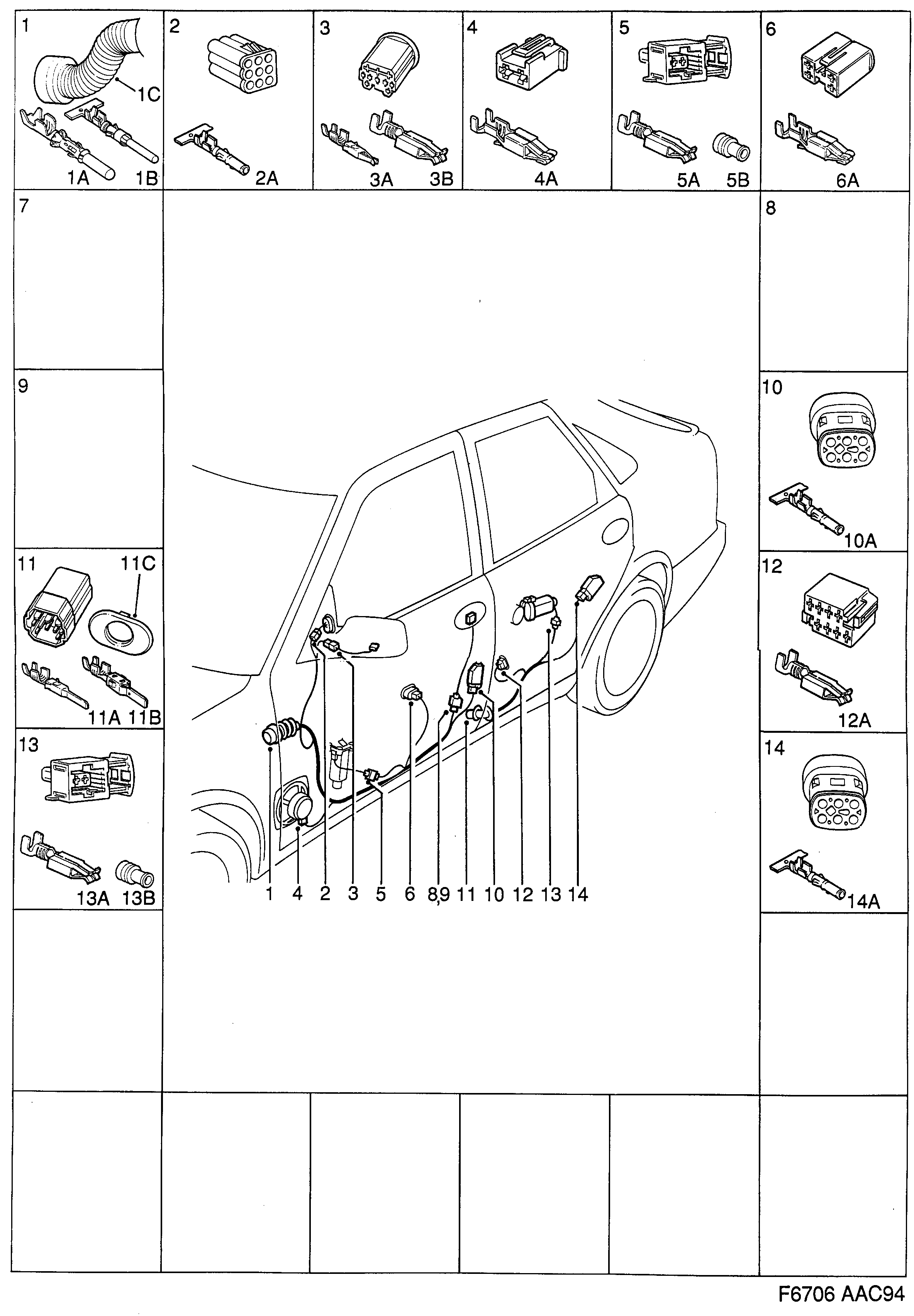 Saab 900 Doors diagram