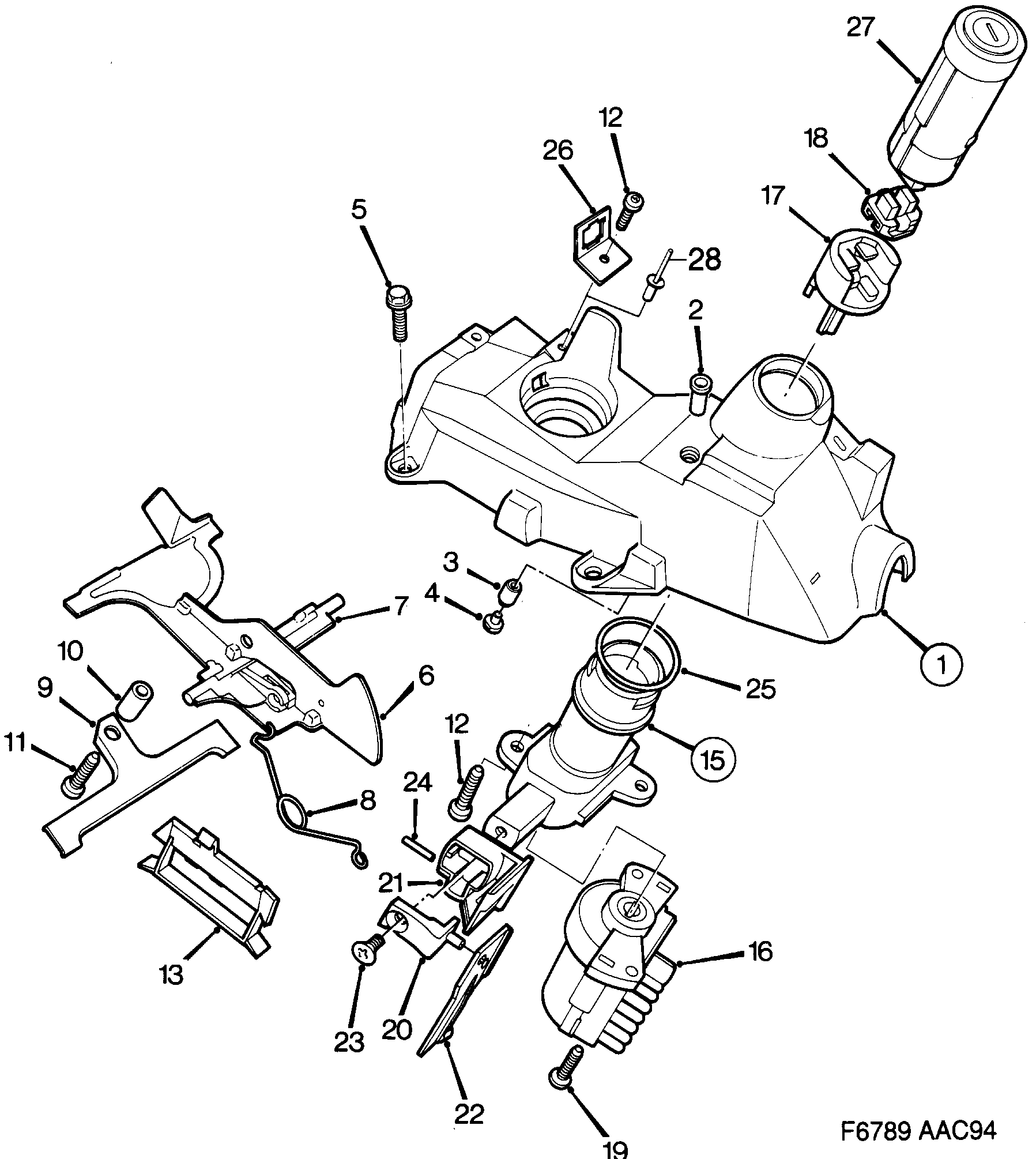 Saab 900 Gear shift housing diagram