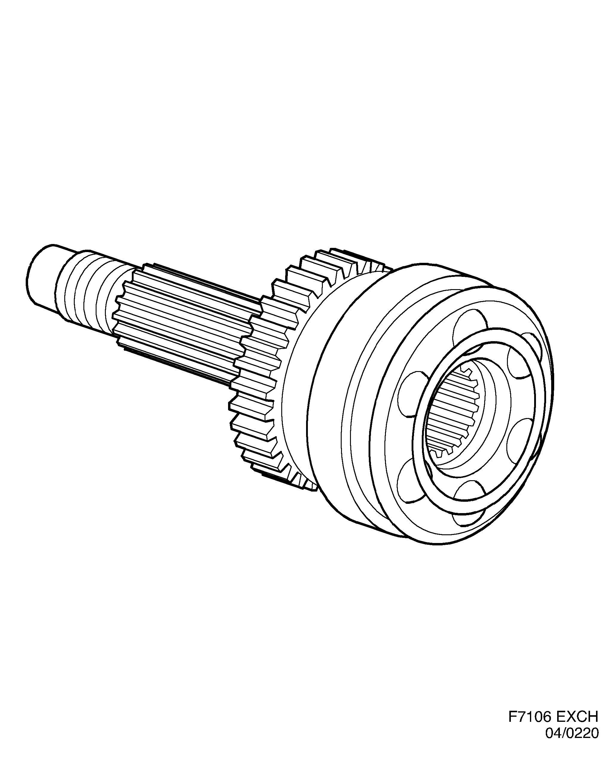 Saab EXCH. Outer universal joint diagram