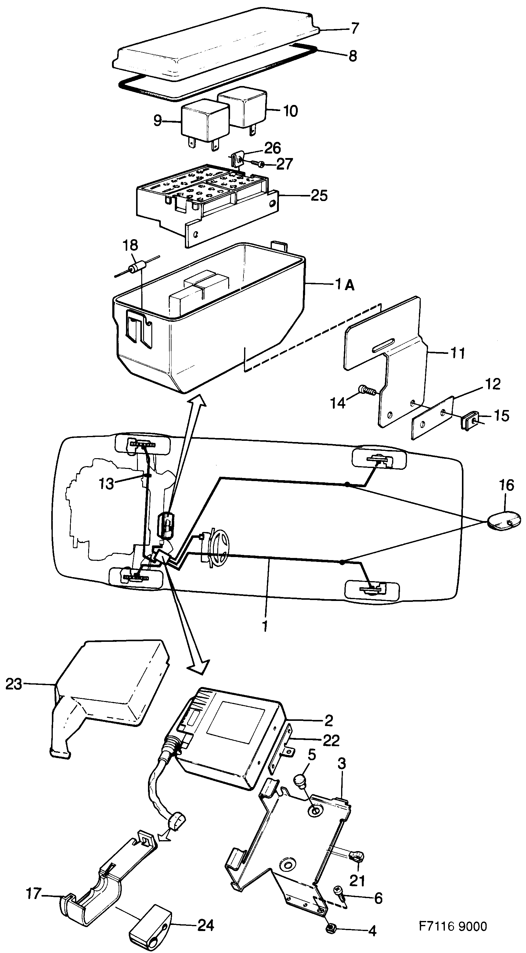 Saab 9000 Electrical system ABS diagram