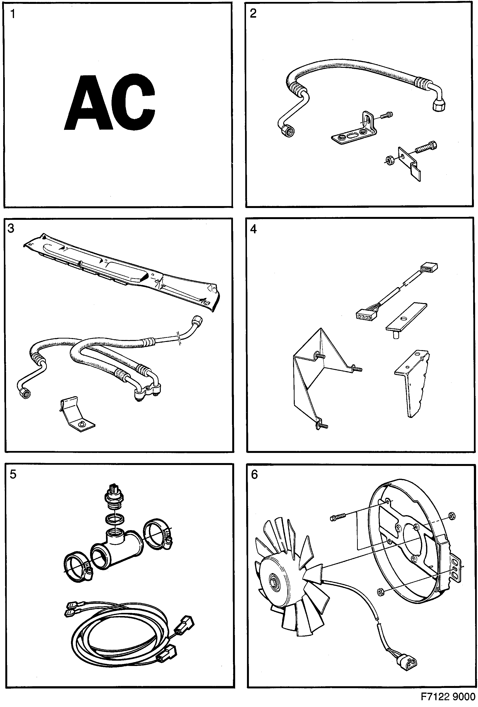 Saab 9000 Body Heating and ventilation diagram