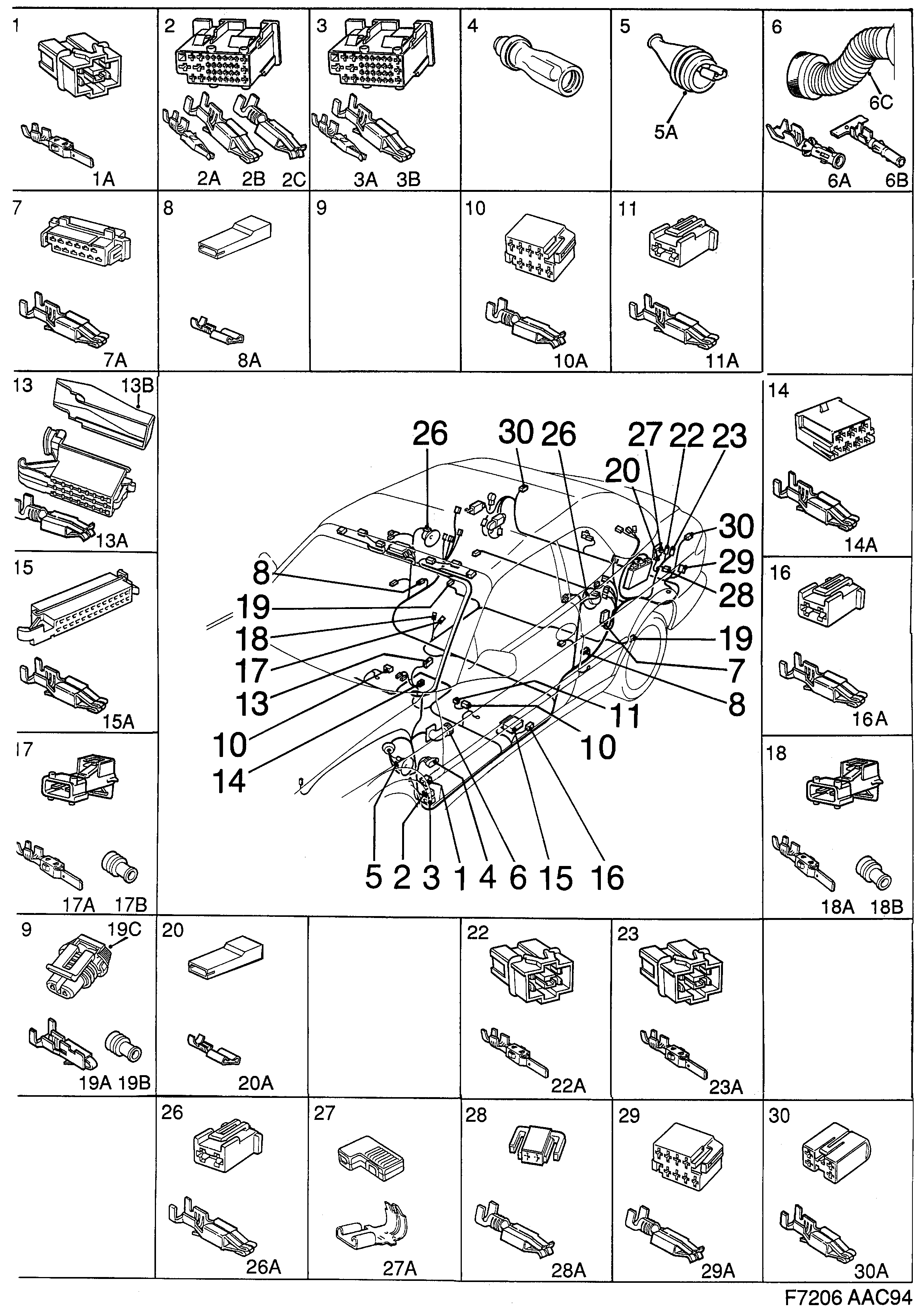 Saab 900 Rear diagram
