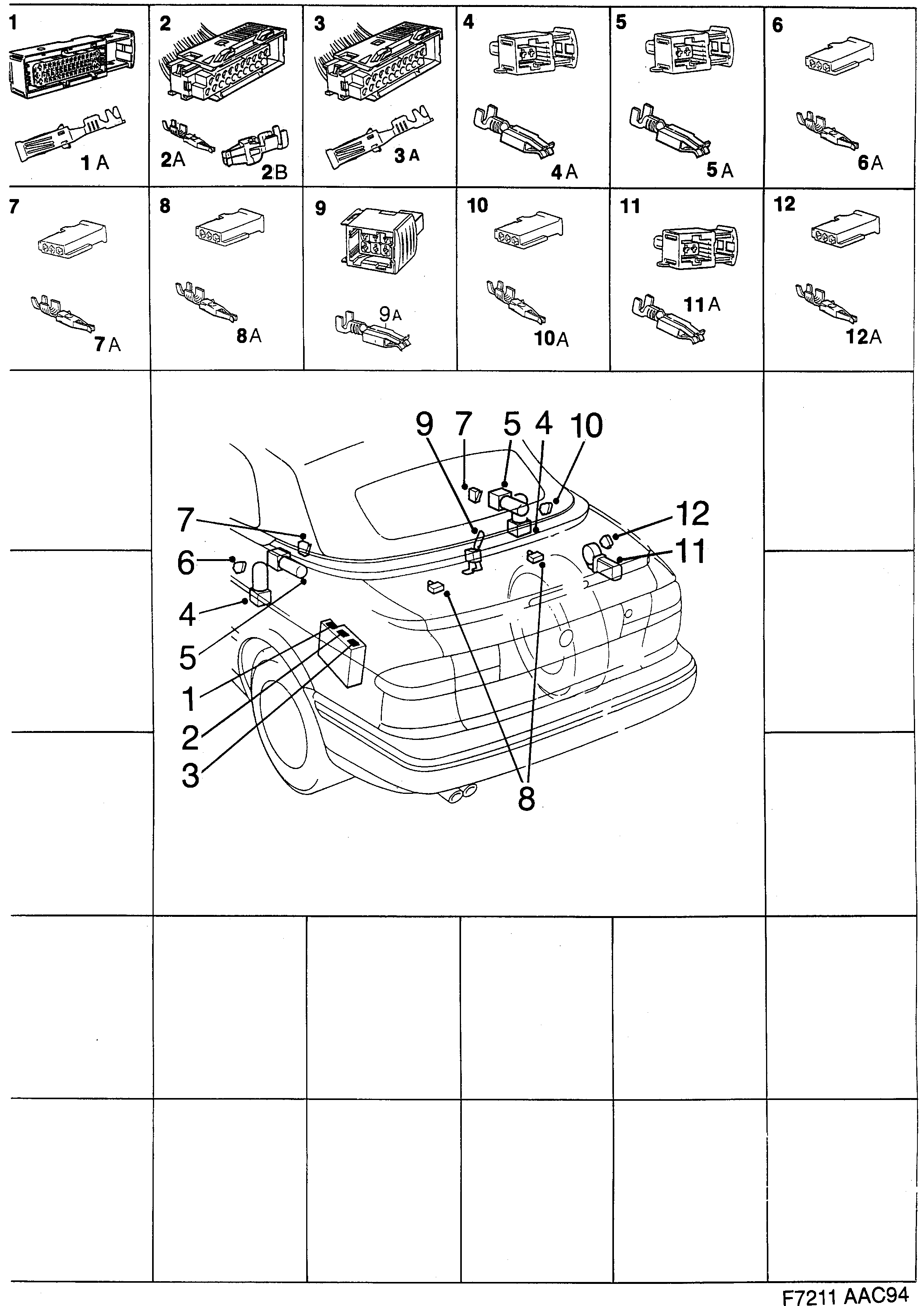 Saab 900 Rear diagram