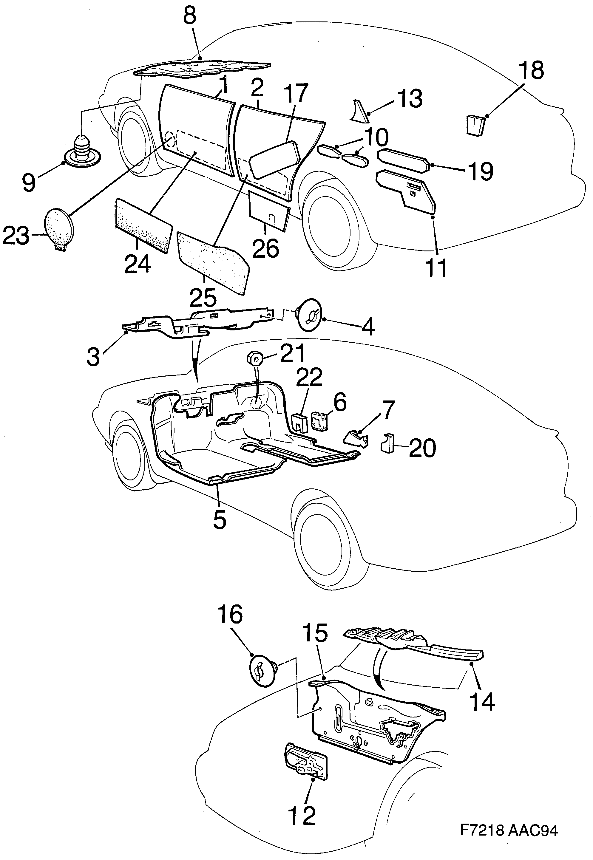 Saab 900 Insulation diagram