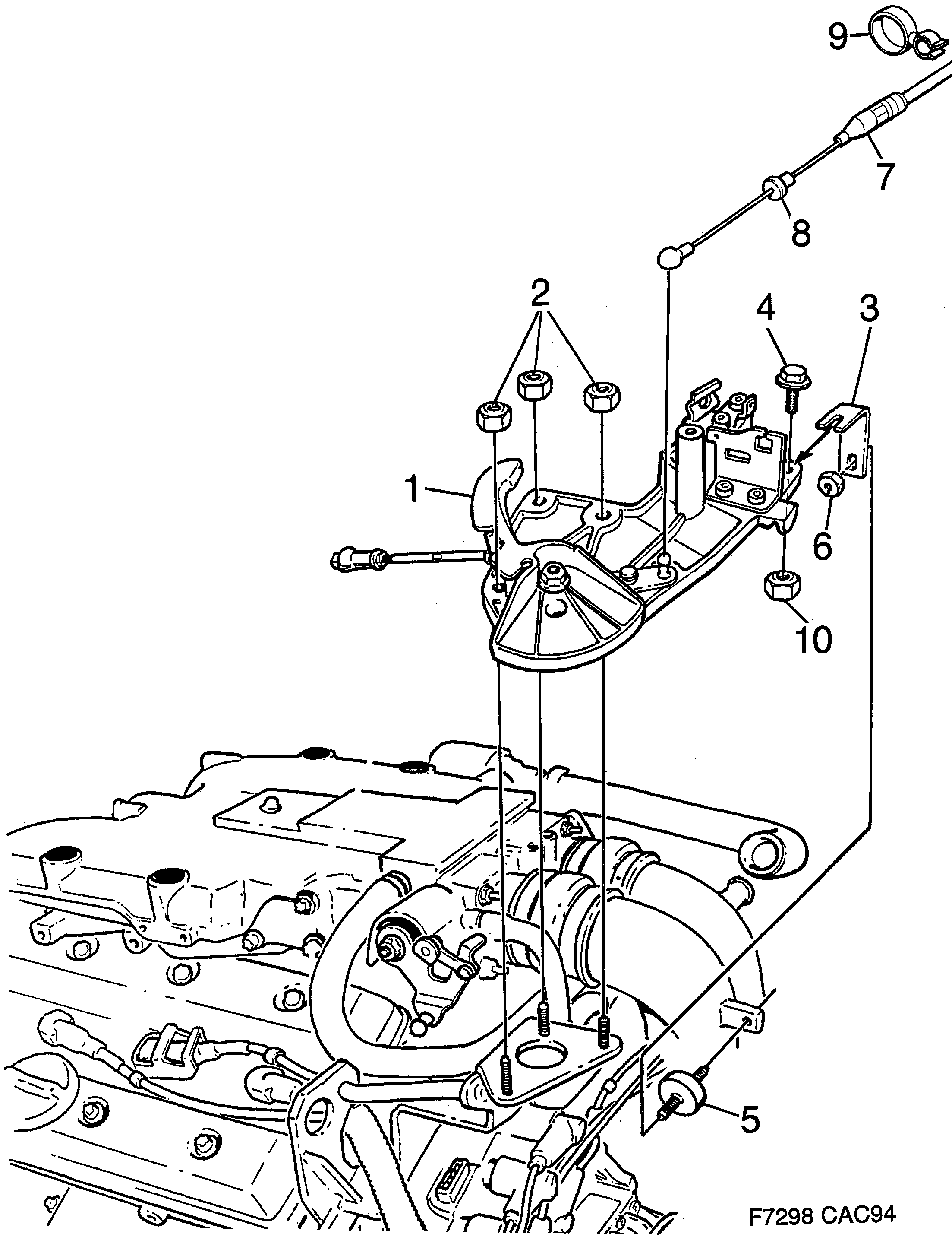 Saab 9000 Accelerator control 6-cylinder diagram