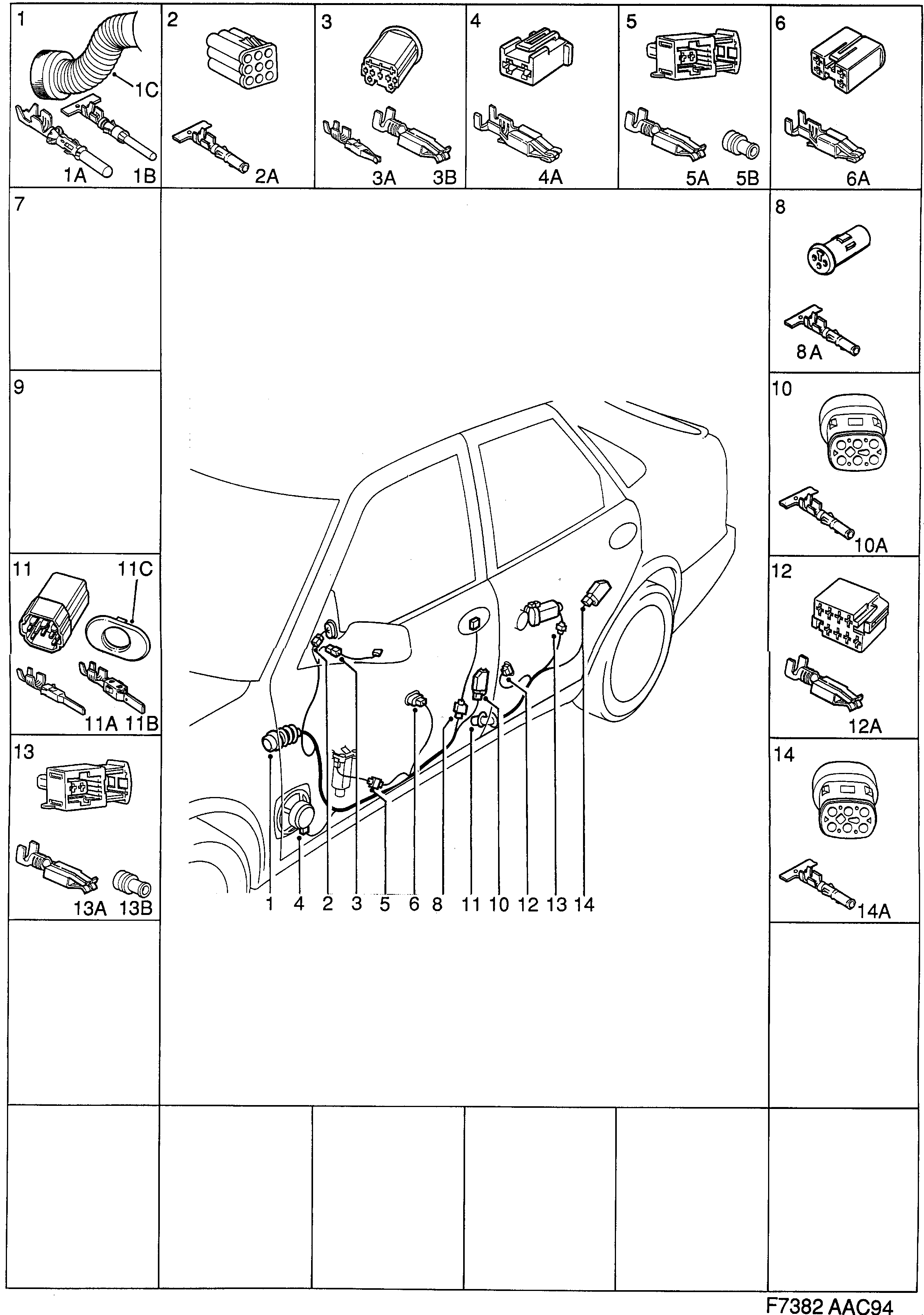 Saab 900 Doors diagram