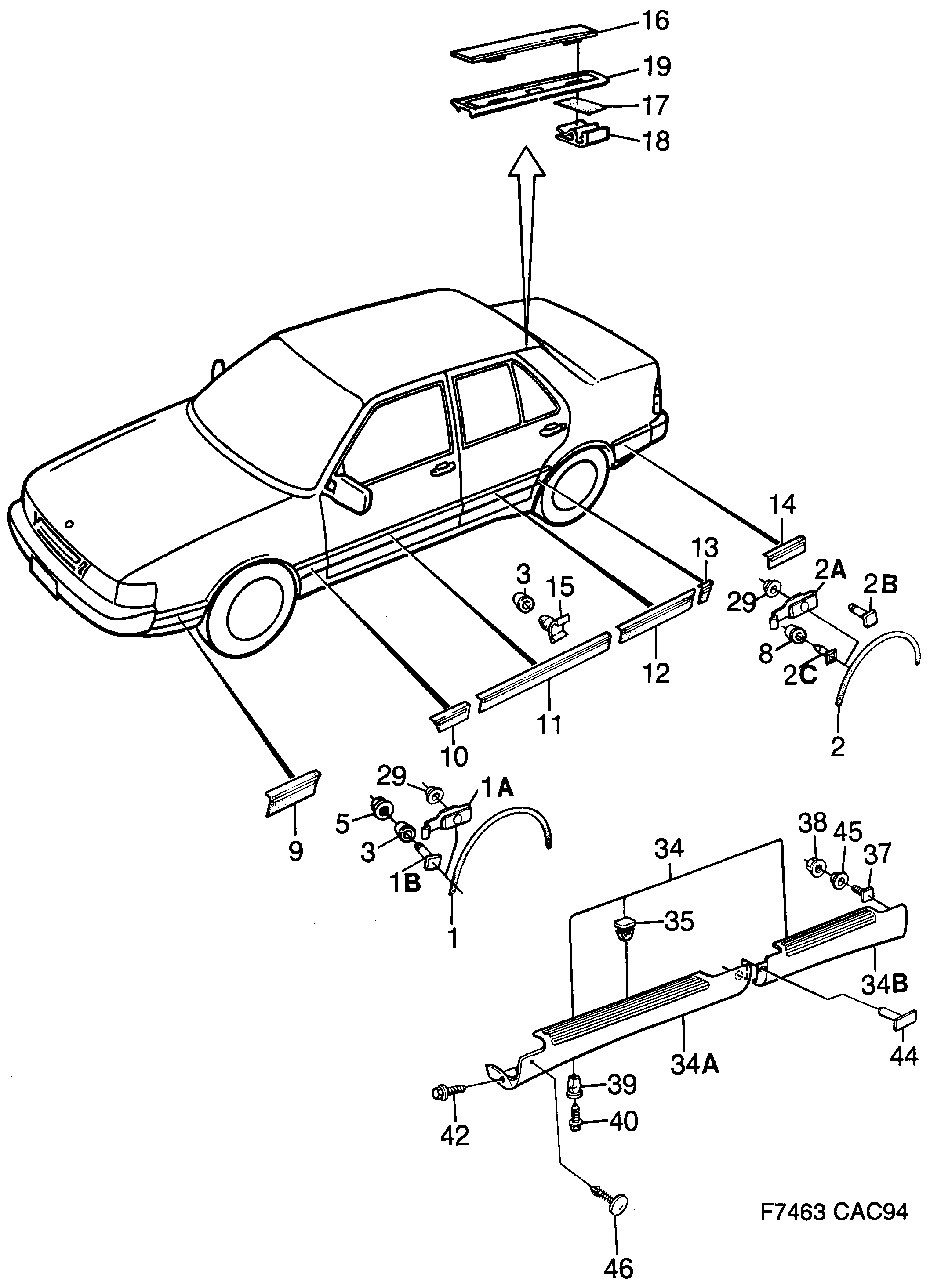 Saab 9000 Decor diagram