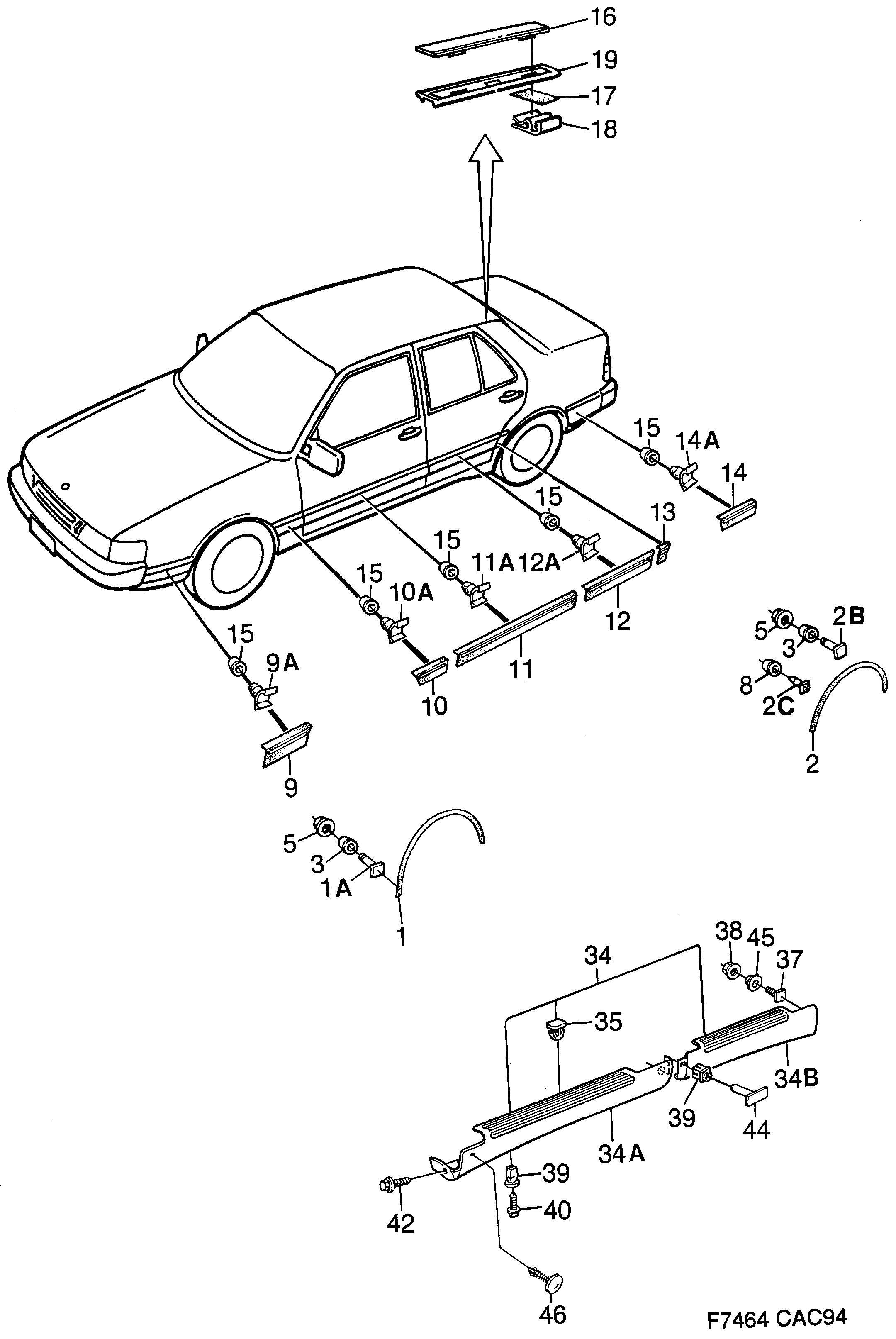 Saab 9000 Decor diagram