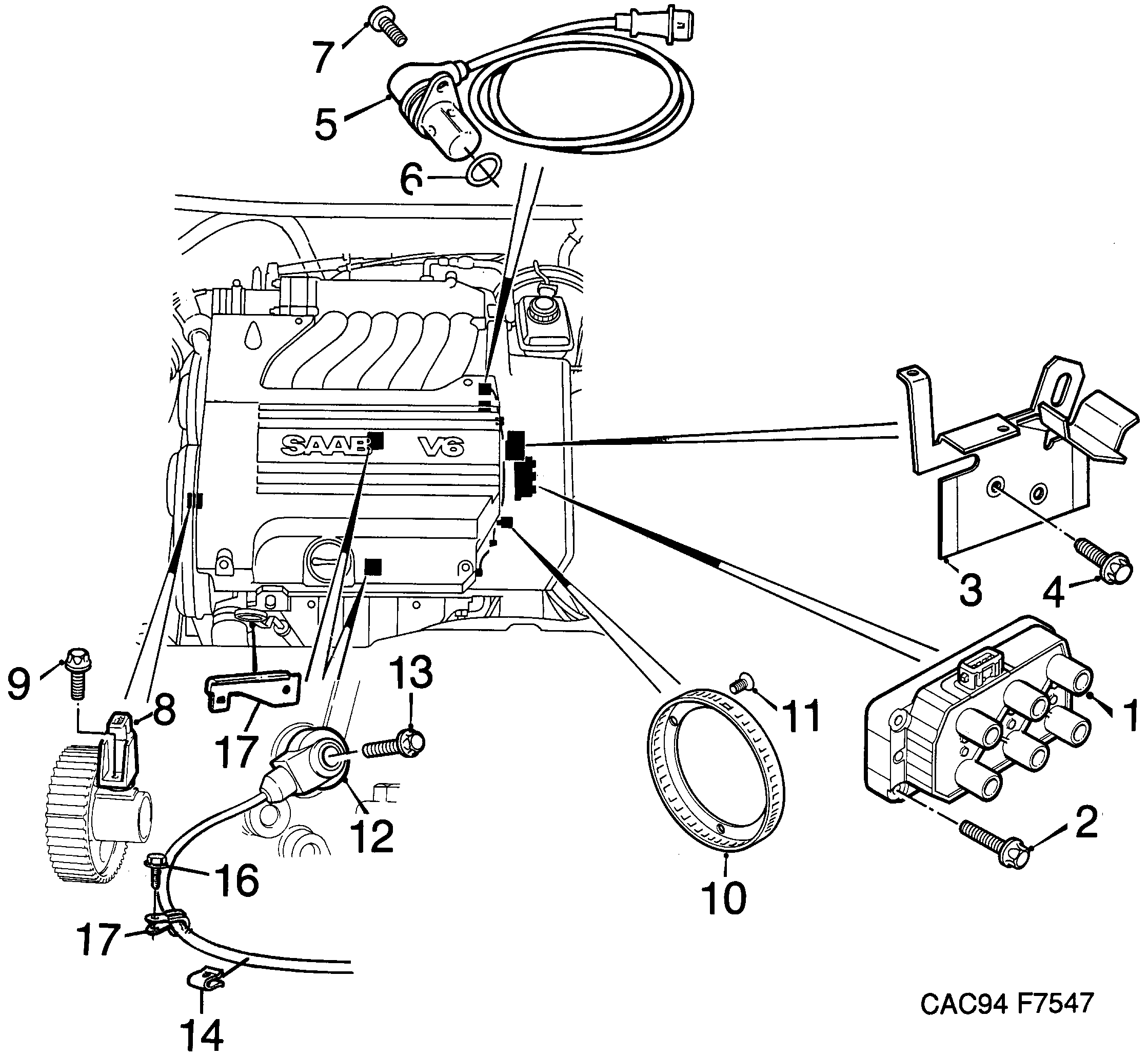Saab 9000 Motronic diagram
