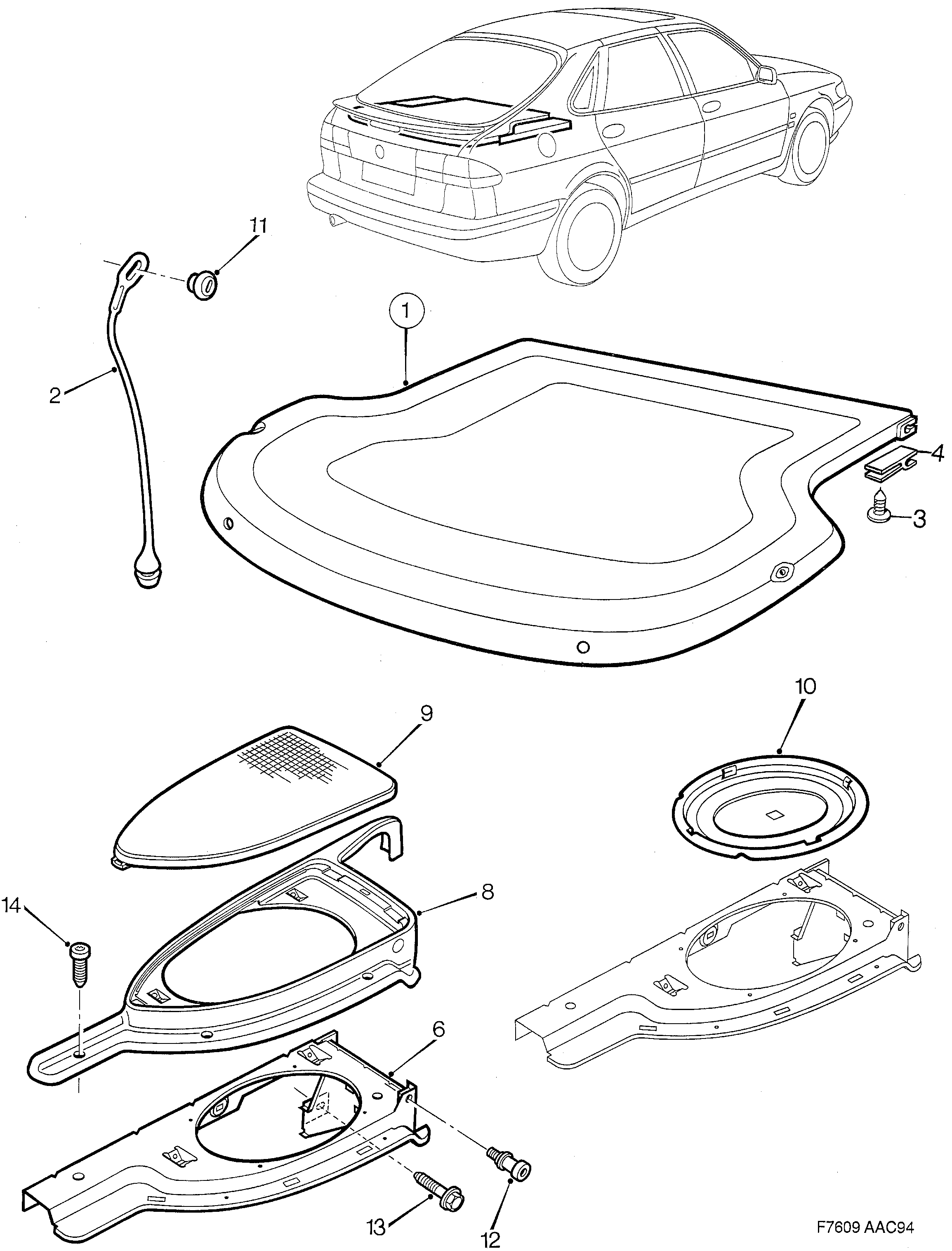 Saab 900 Shelf diagram
