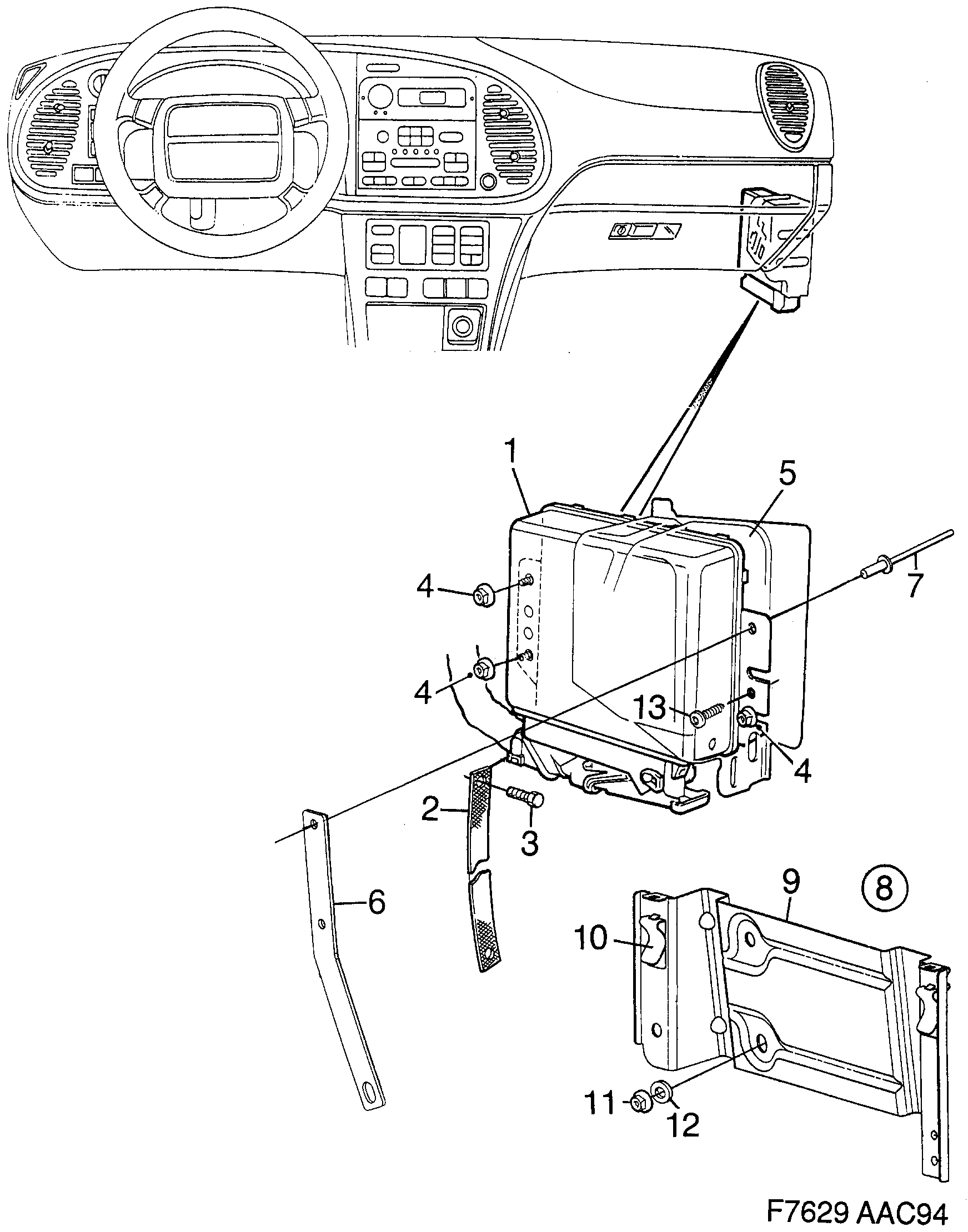 Saab 900 Engine control module TRIONIC diagram