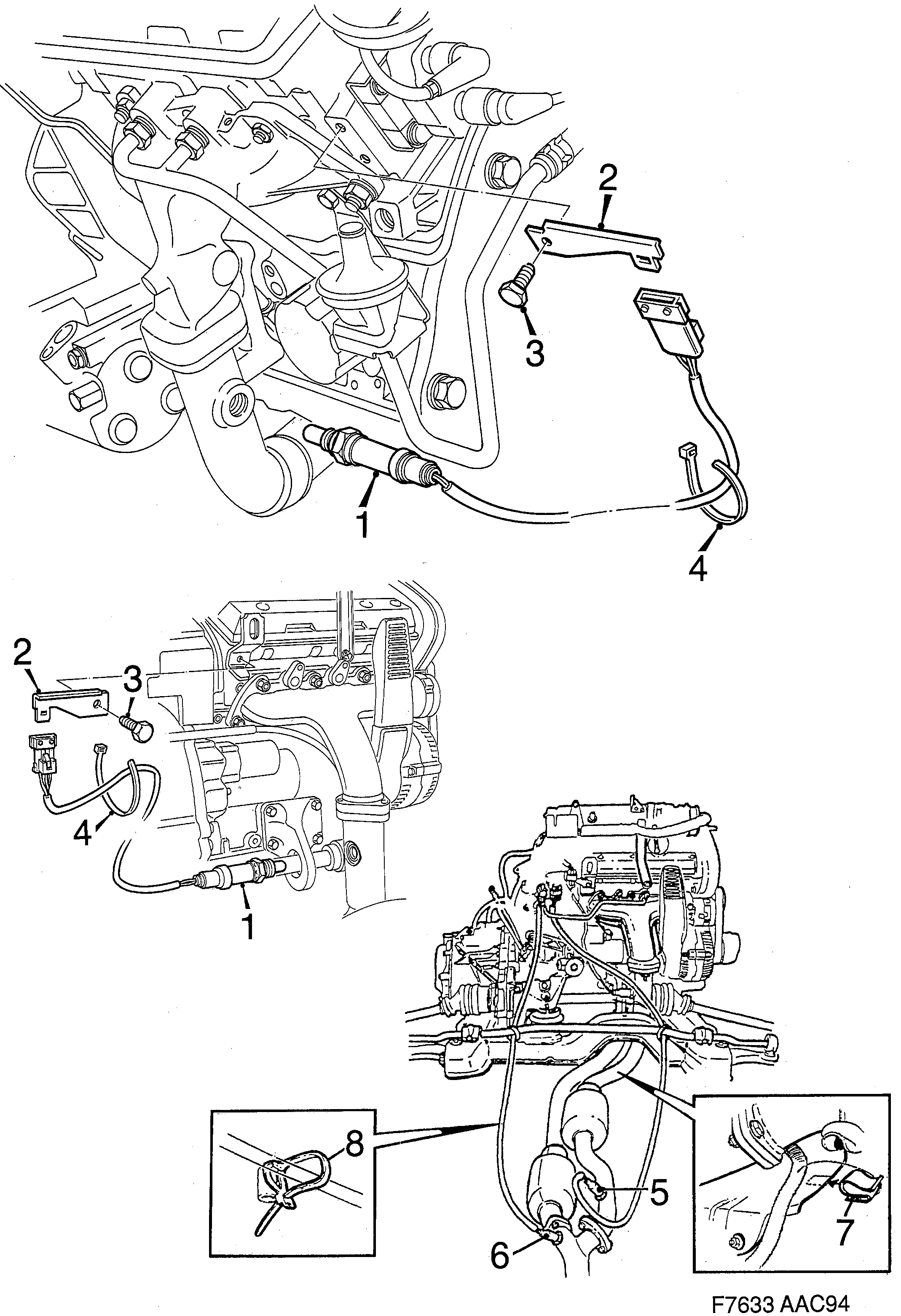 Saab 900 Heated oxygen sensor diagram