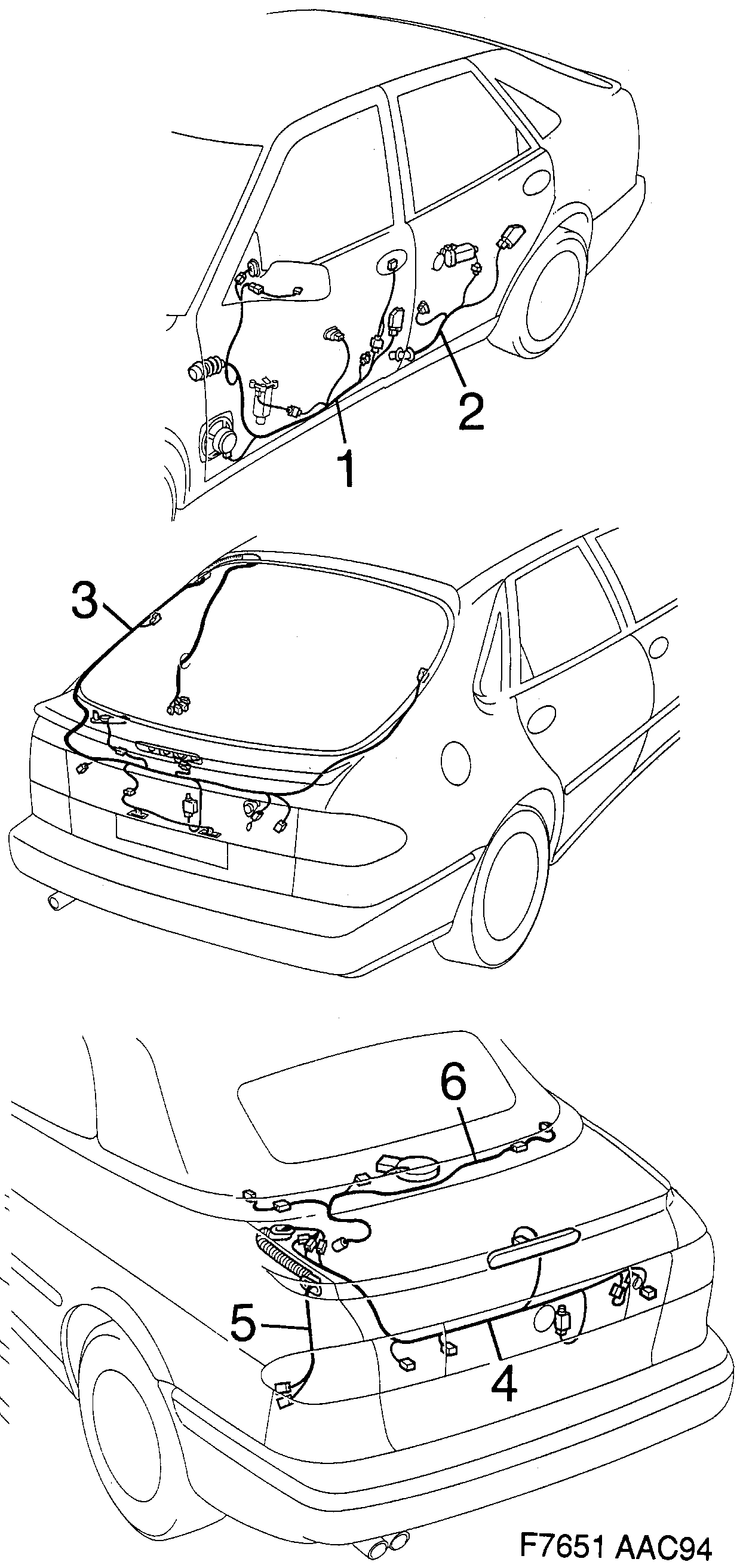 Saab 900 Doors diagram