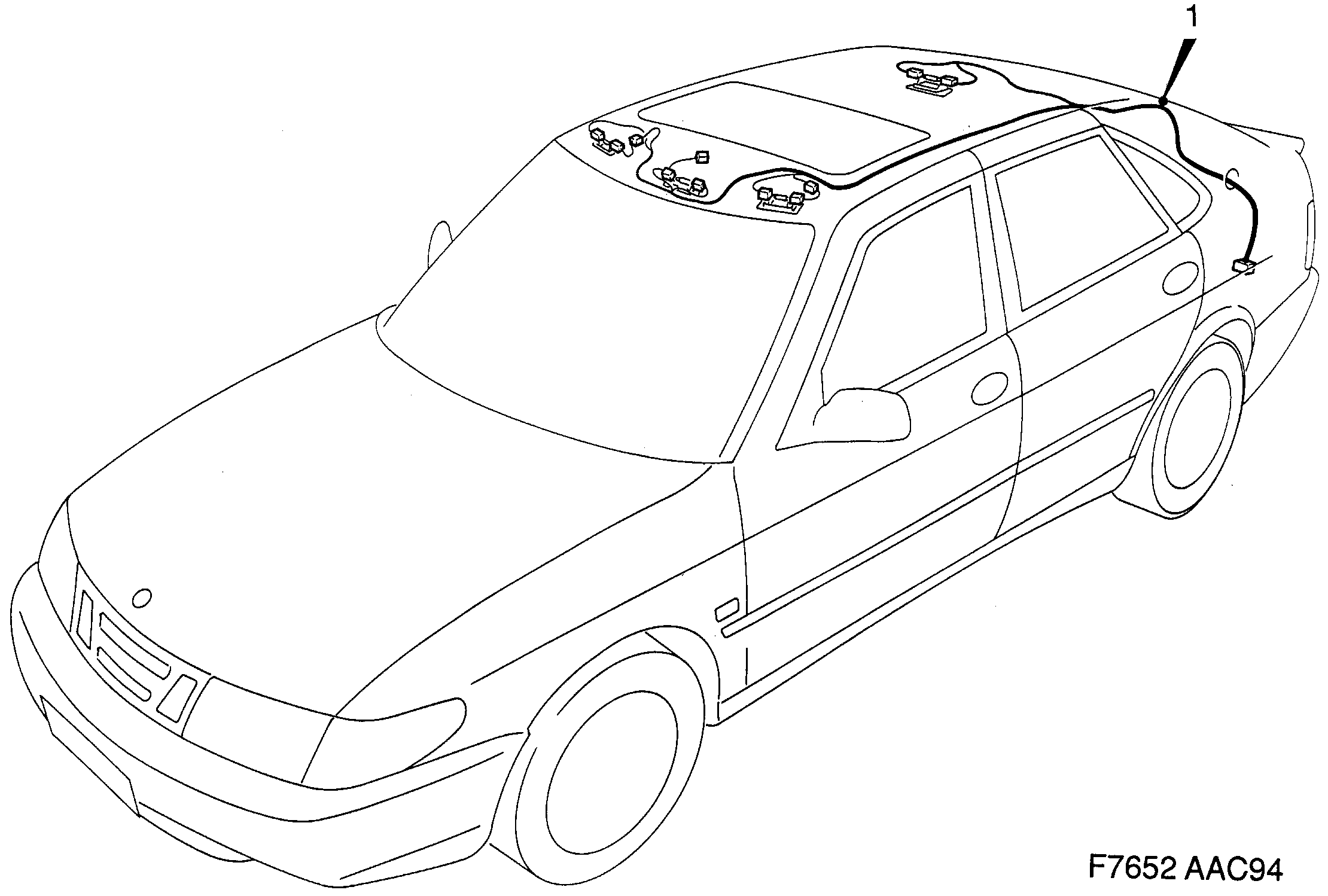 Saab 900 Roof diagram