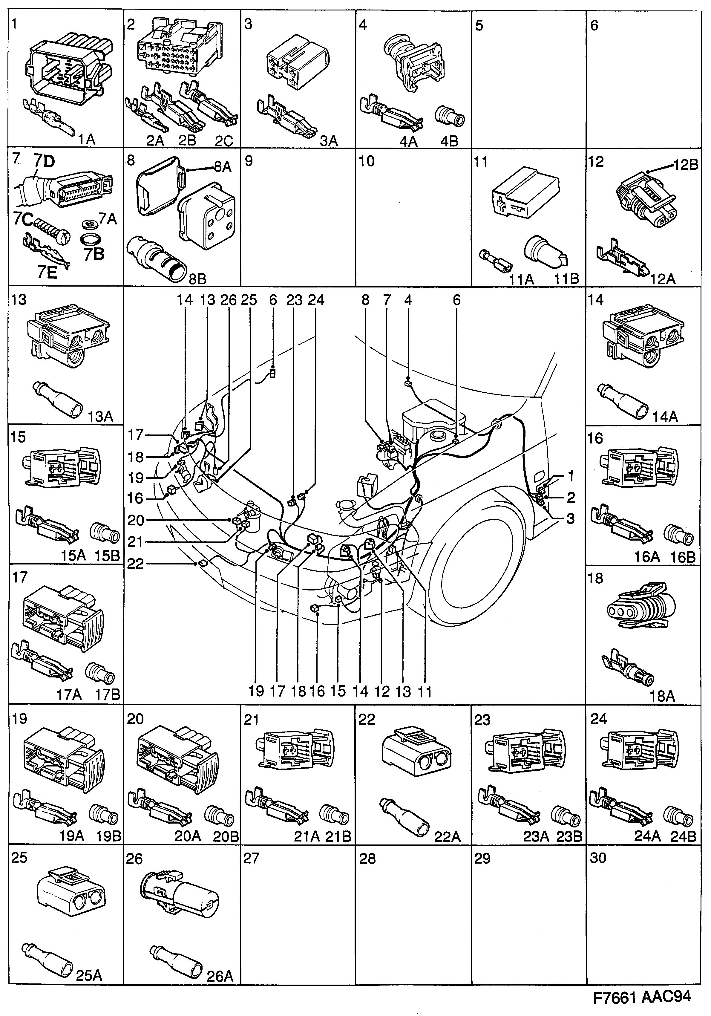 Saab 900 Front diagram