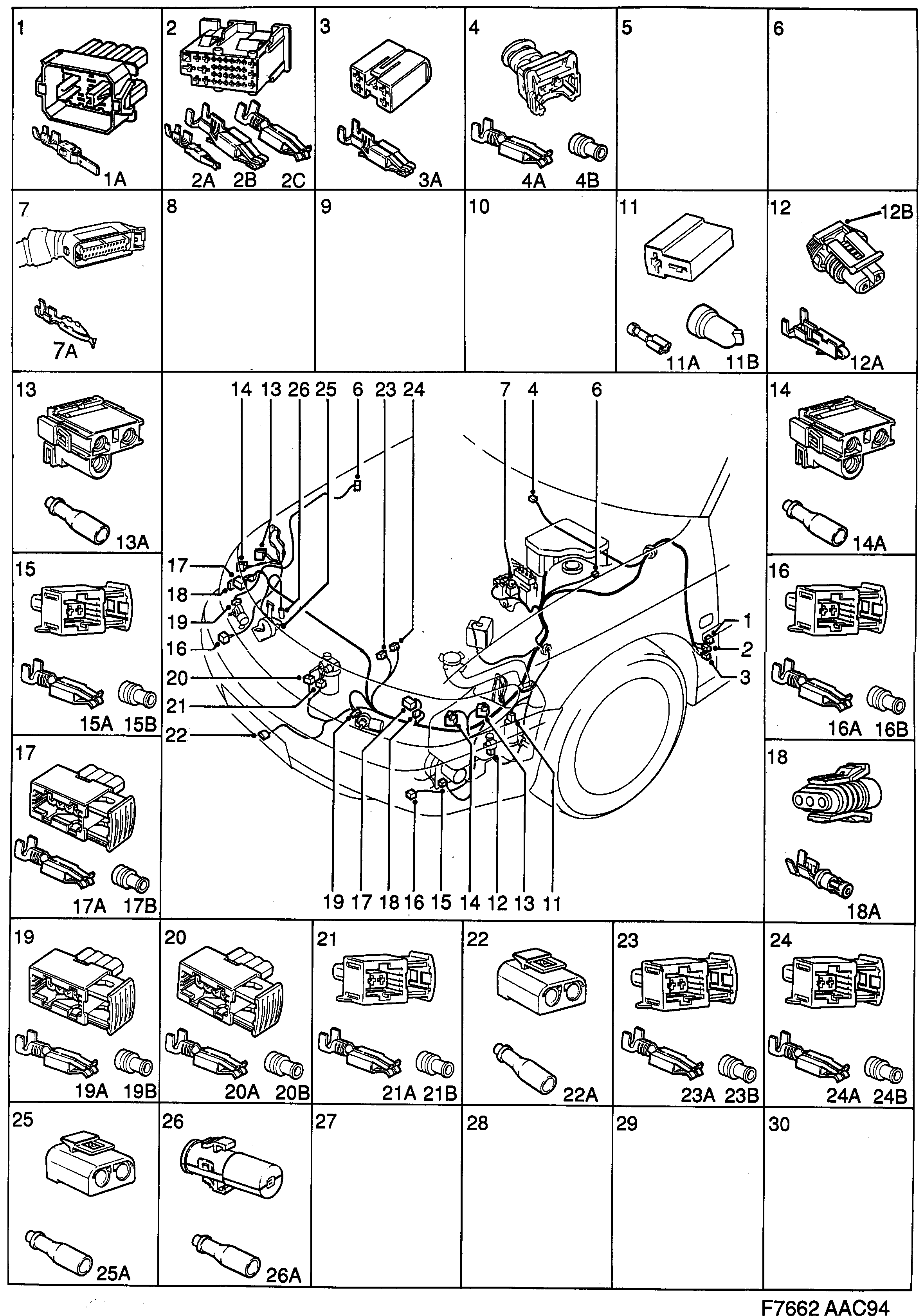 Saab 900 Front diagram