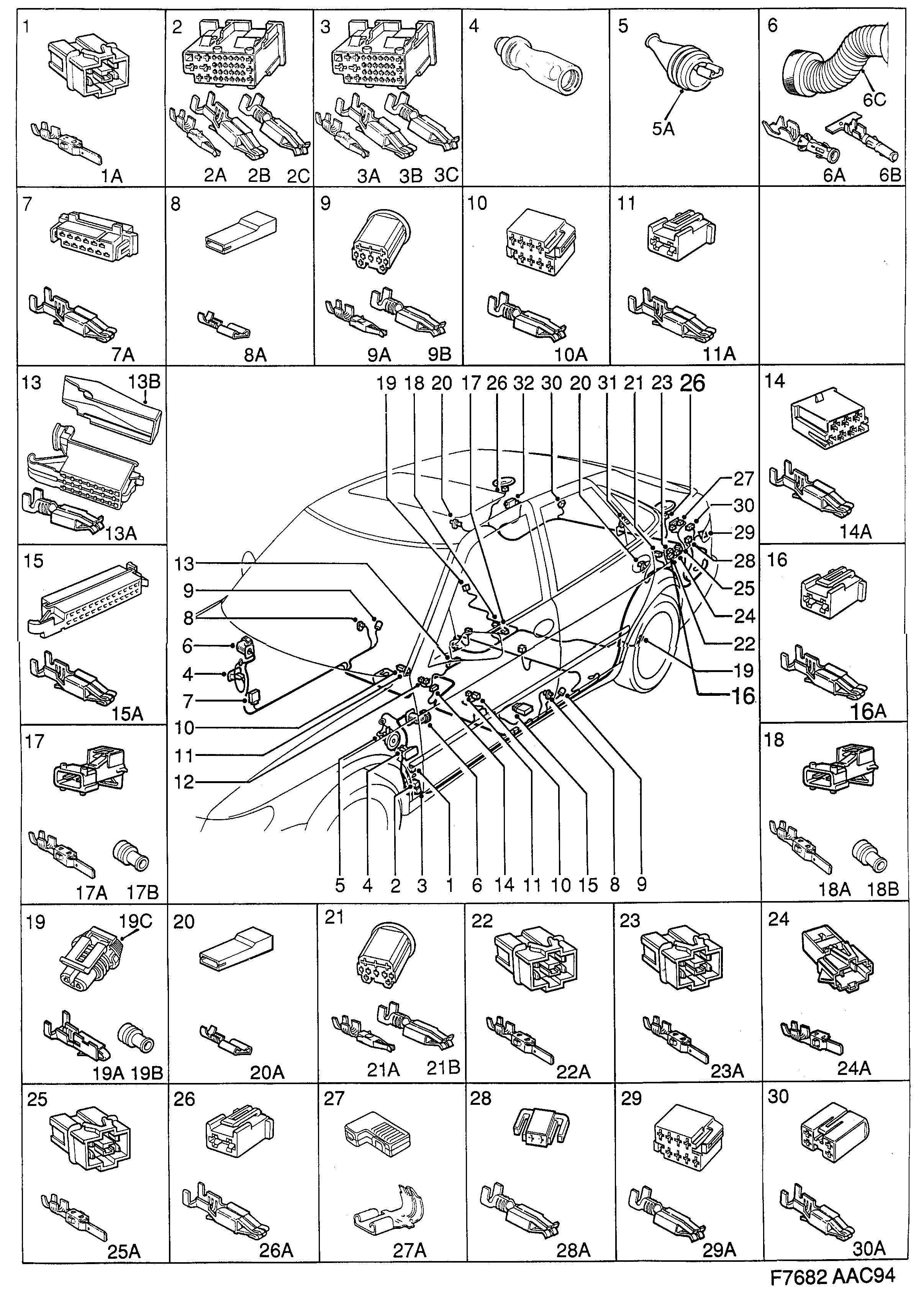 Saab 900 Rear diagram