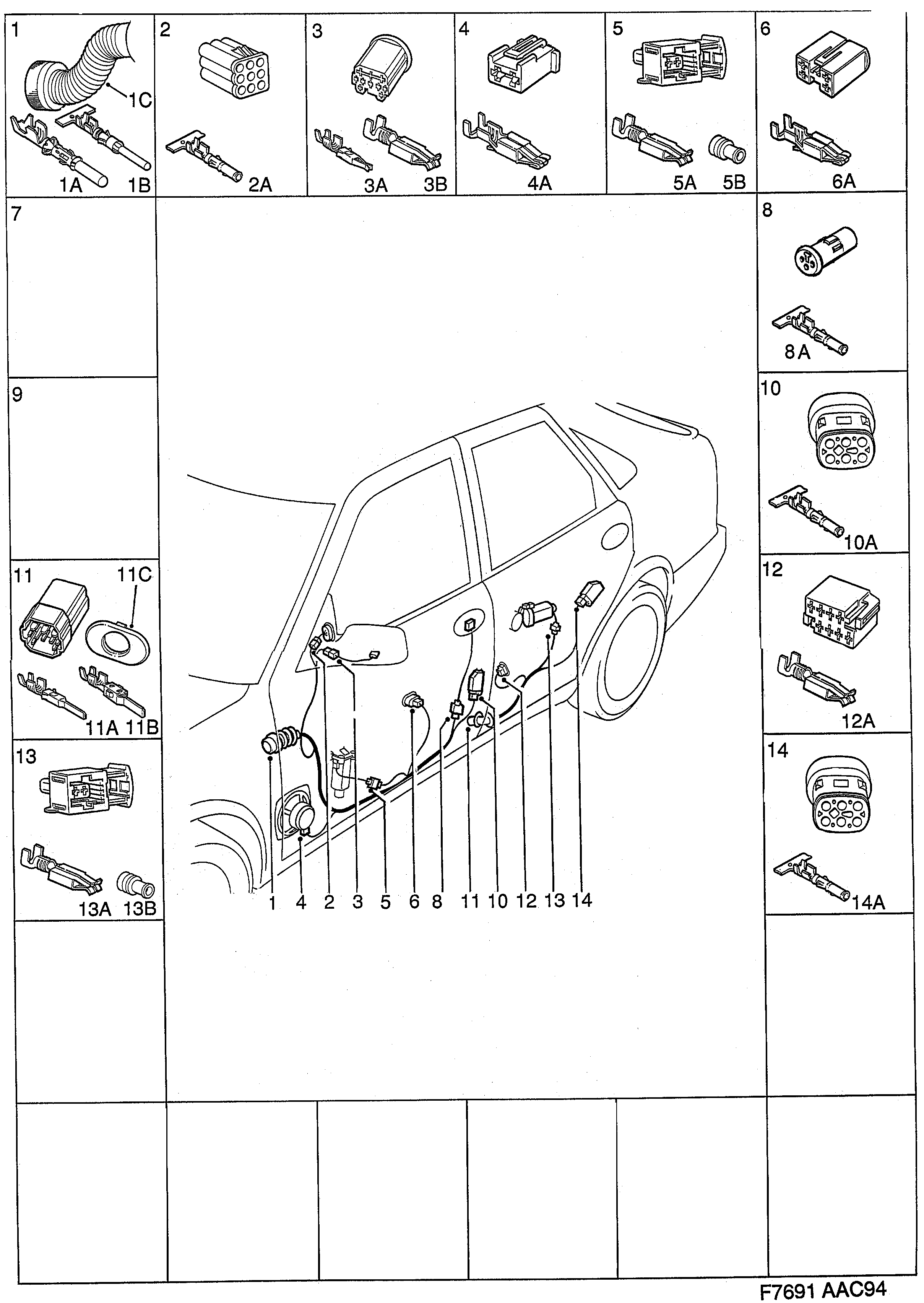 Saab 900 Doors diagram