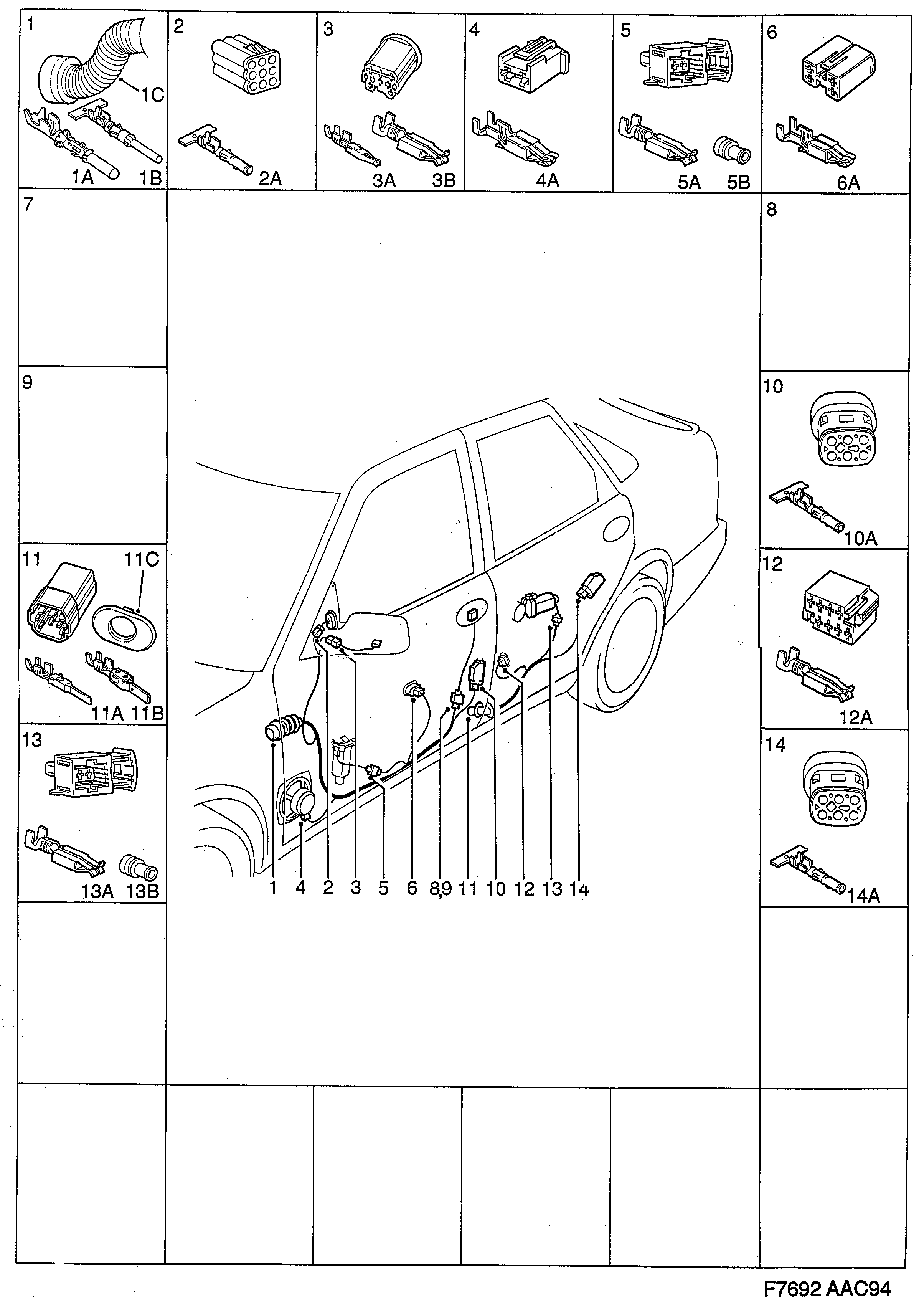 Saab 900 Doors diagram