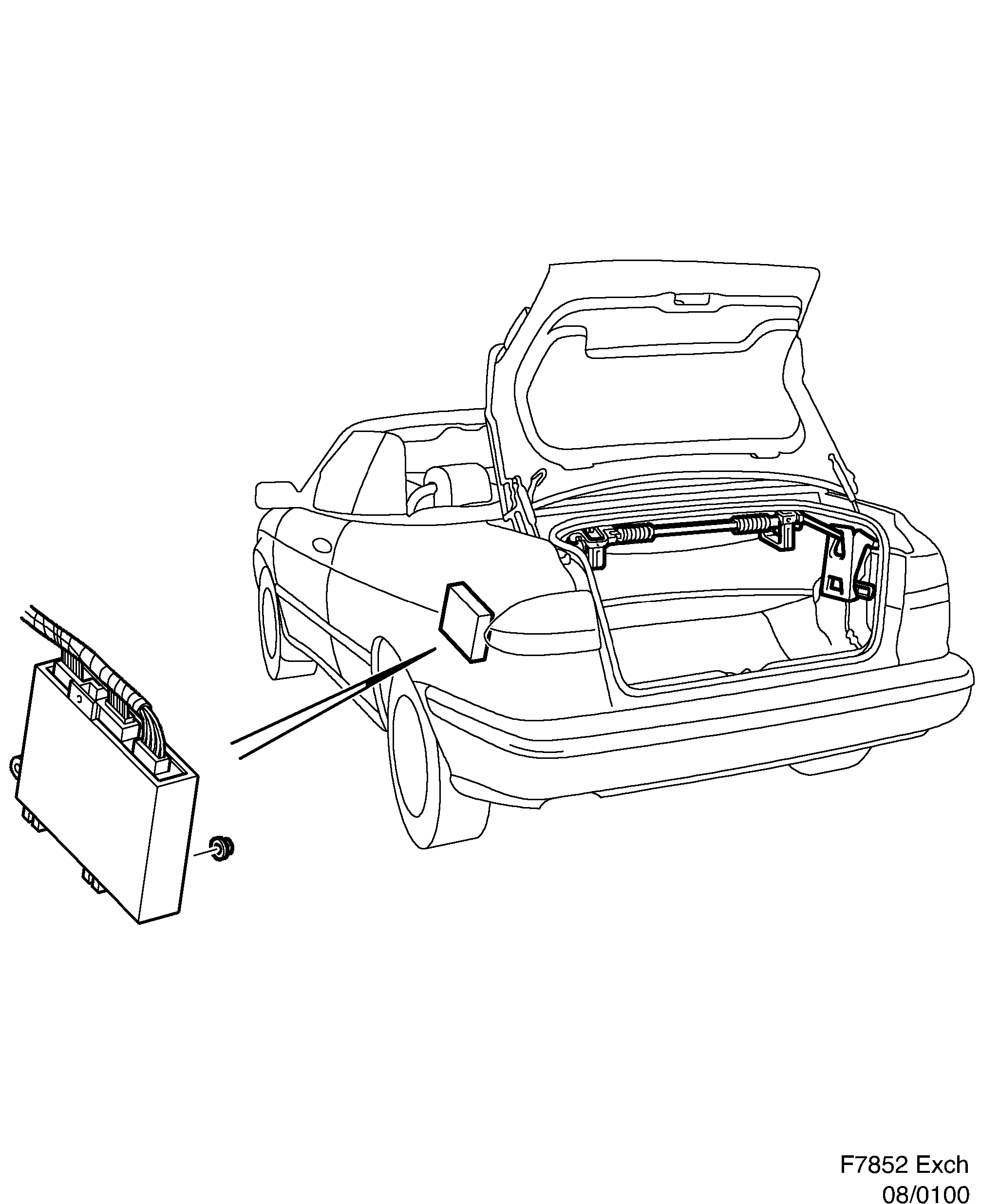 Saab EXCH. Control unit Convertible diagram