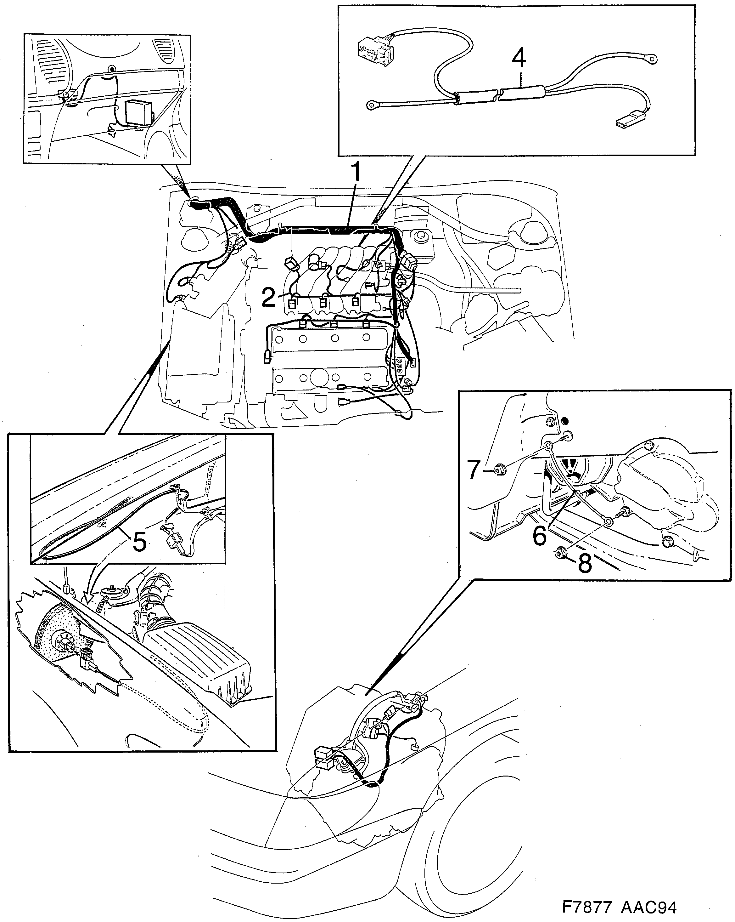 Saab 900 Motor, transmission diagram