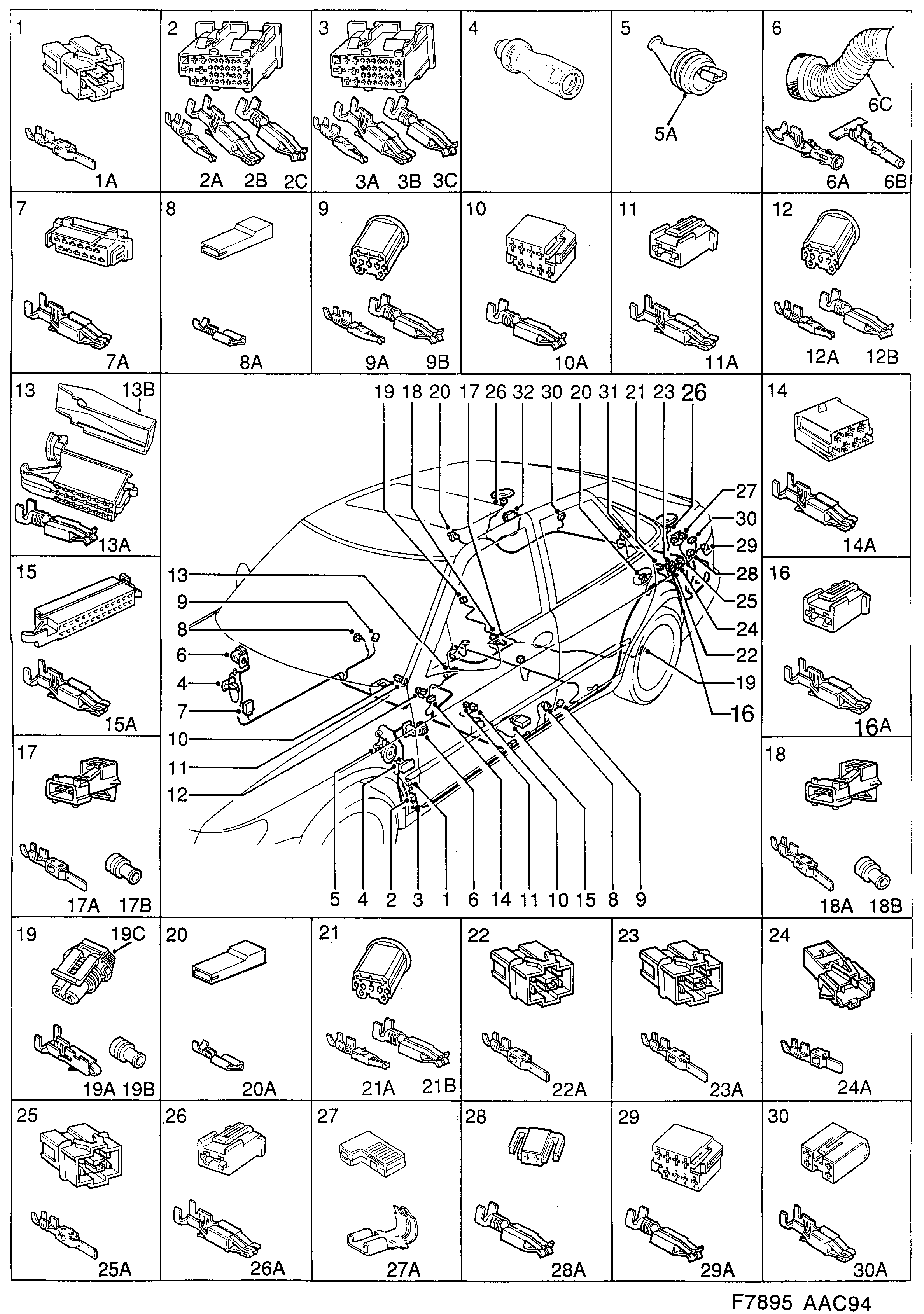 Saab 900 Rear diagram
