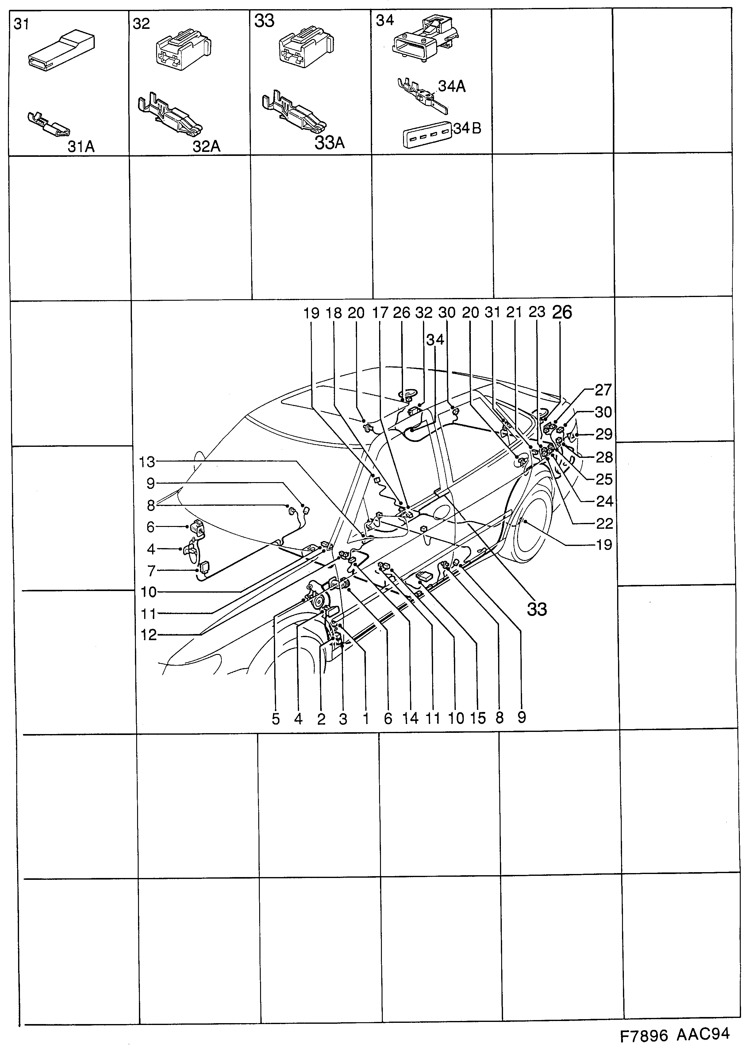 Saab 900 Rear diagram