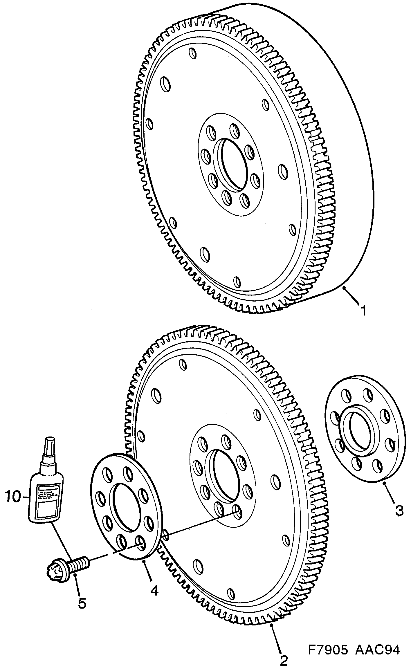 Saab 900 Flywheel Comp. flange diagram