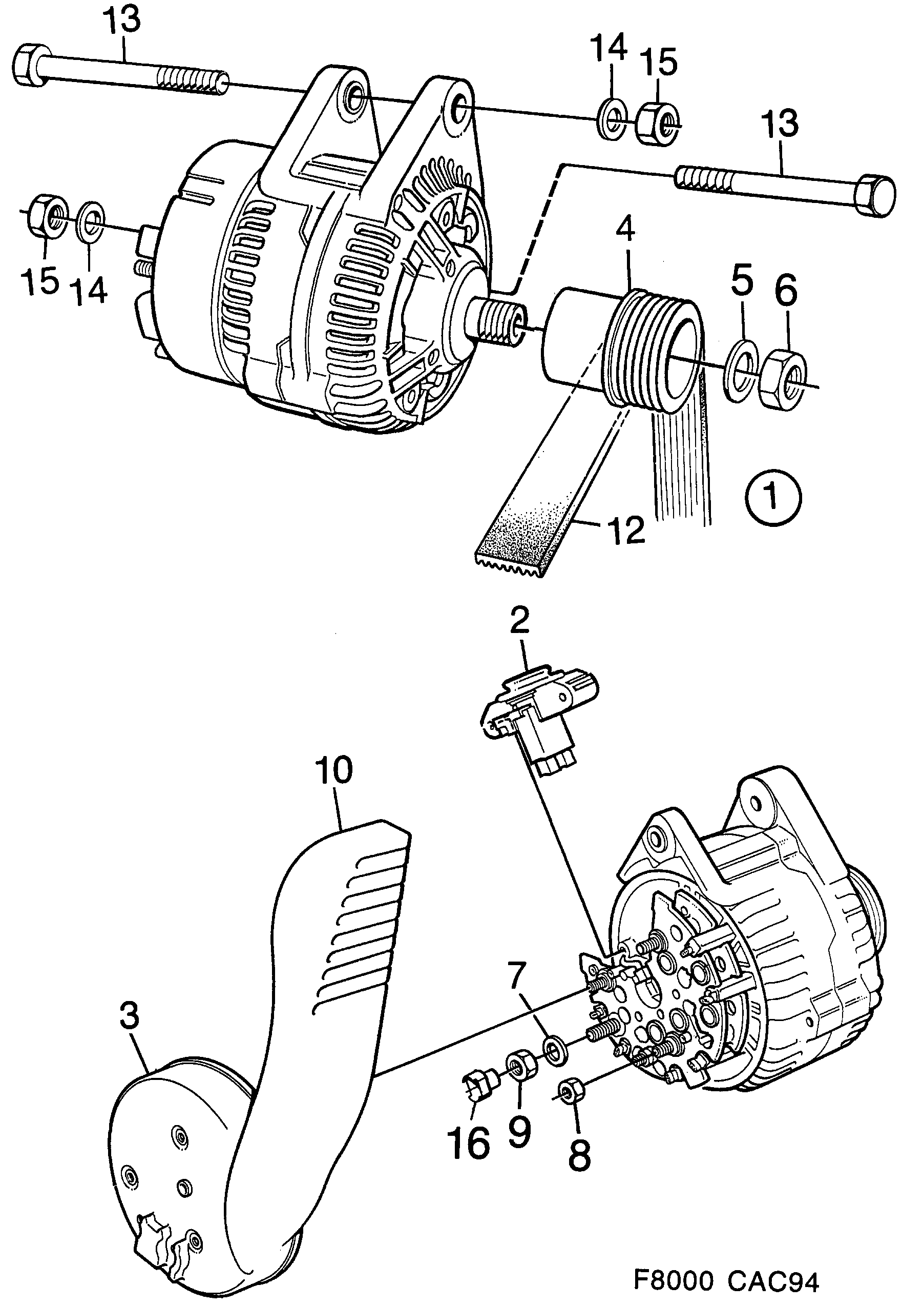 Saab 9000 Bosch 120A diagram