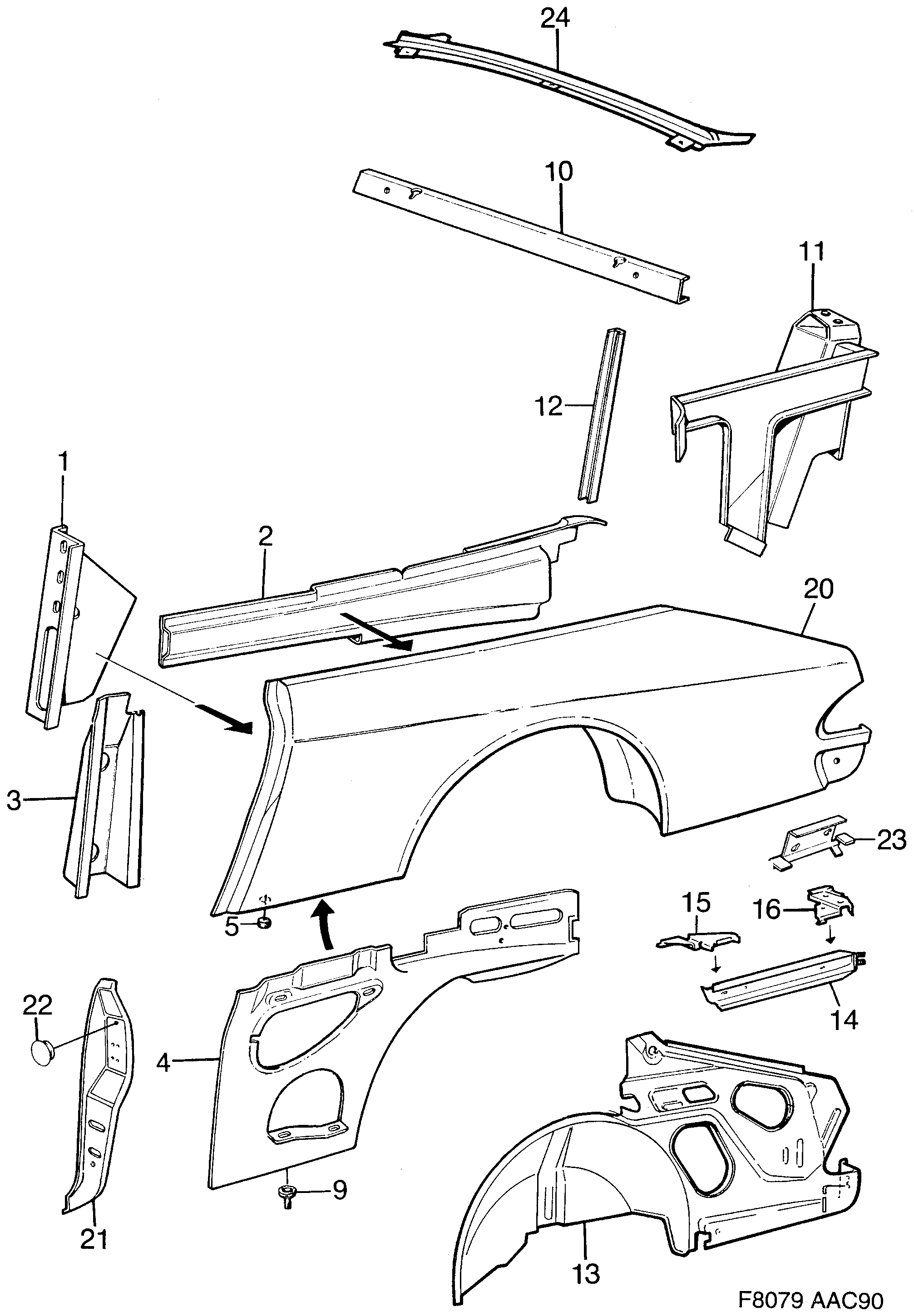 Saab 900 Valance Convertible diagram