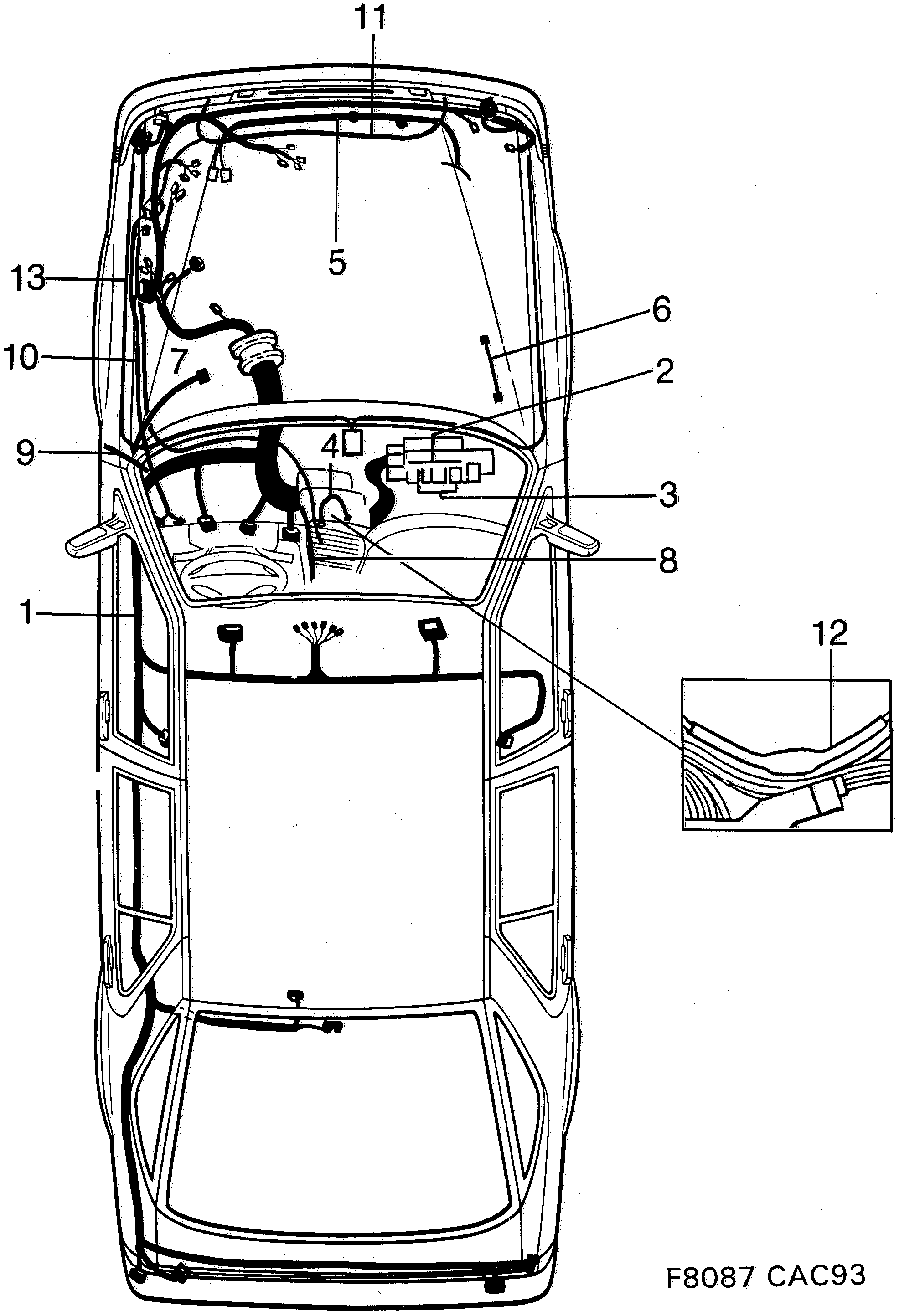 Saab 9000 Main- and engine comp. diagram