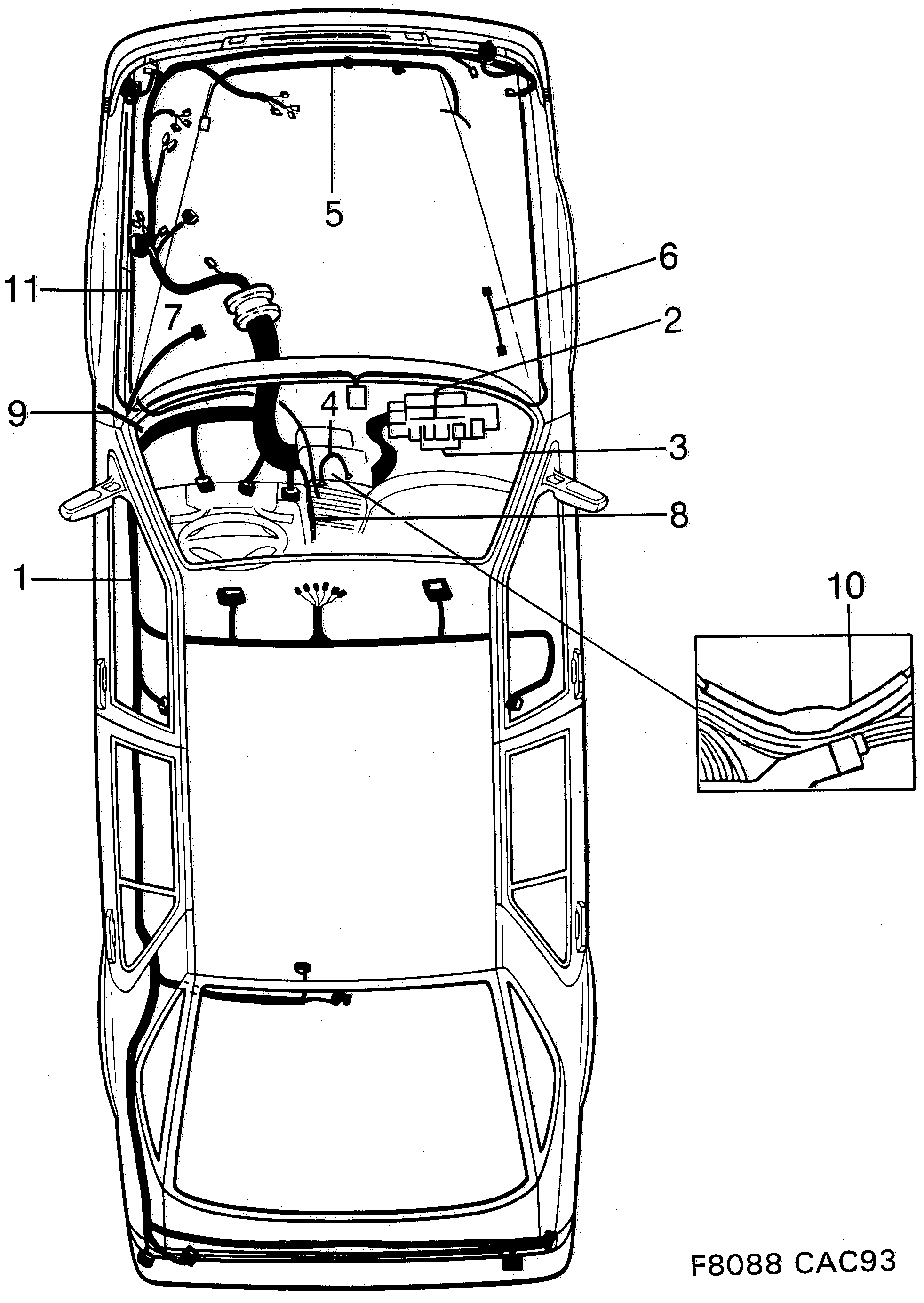 Saab 9000 Main- and engine comp. diagram