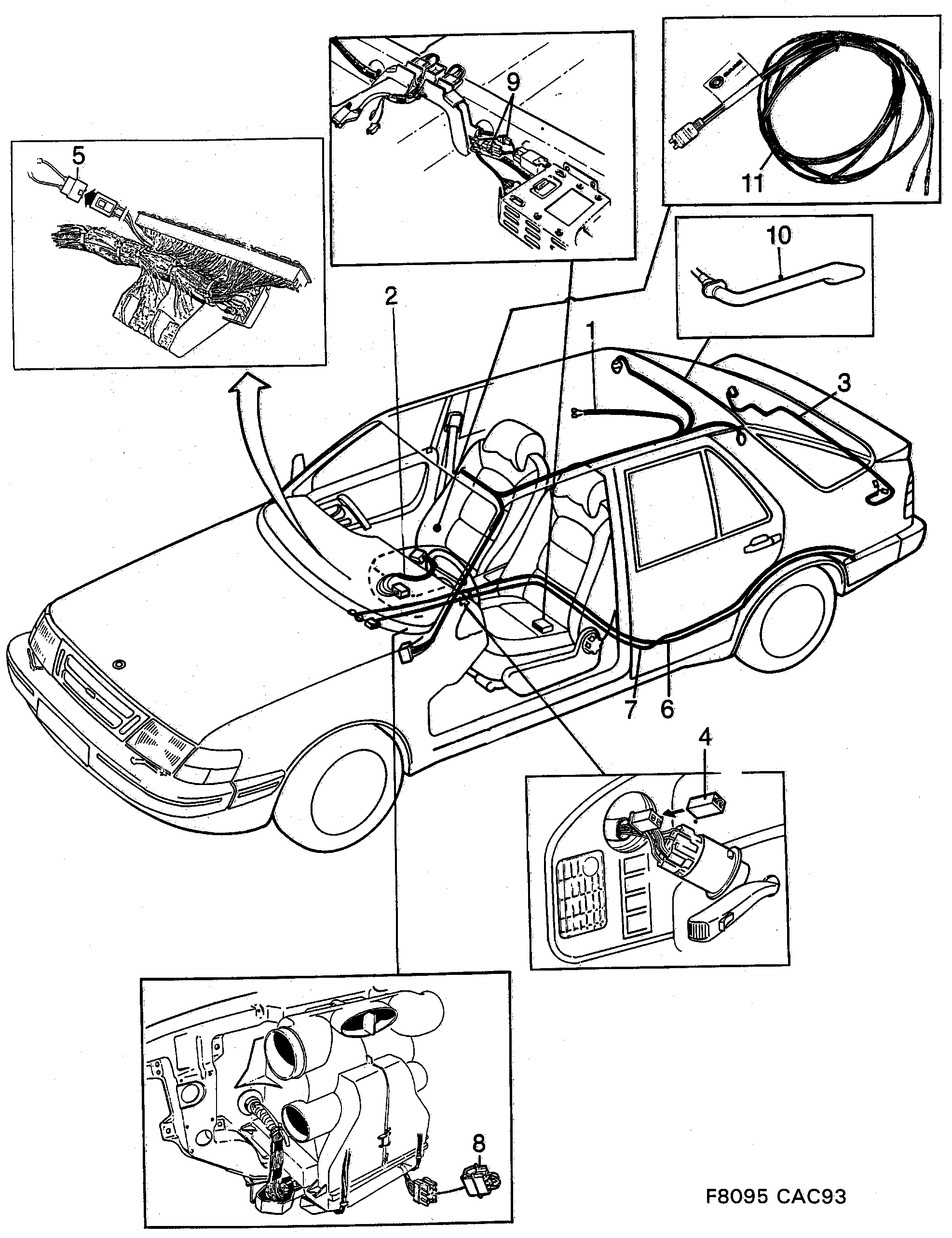 Saab 9000 Compartment diagram
