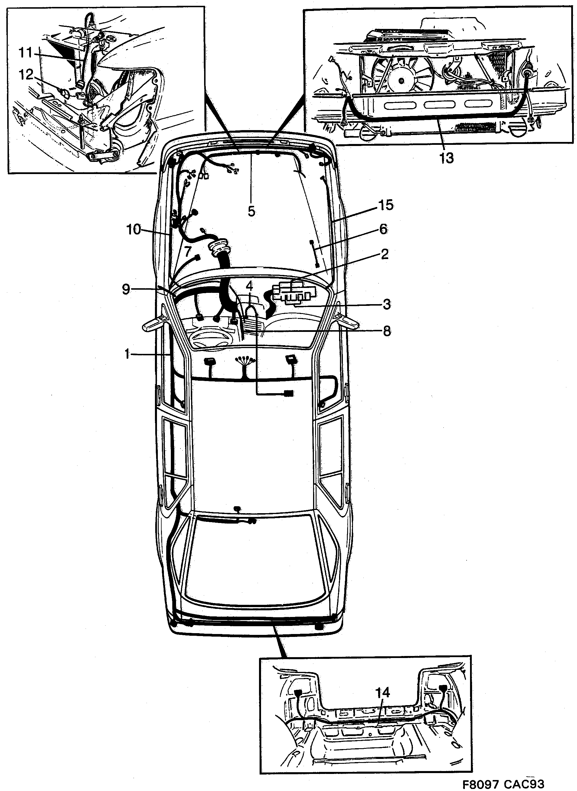 Saab 9000 Main- and engine comp. diagram