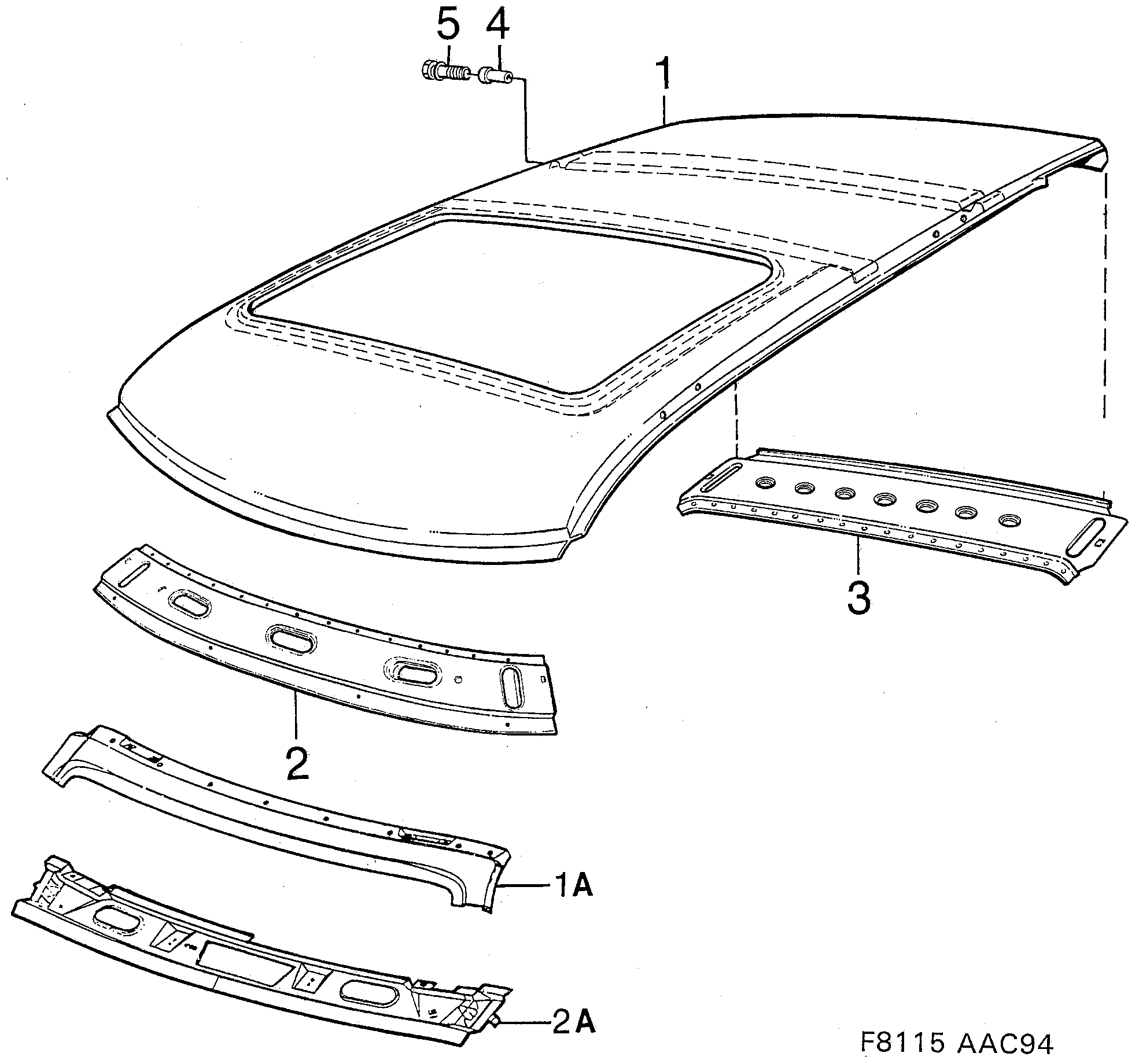 Saab 900 Roof diagram