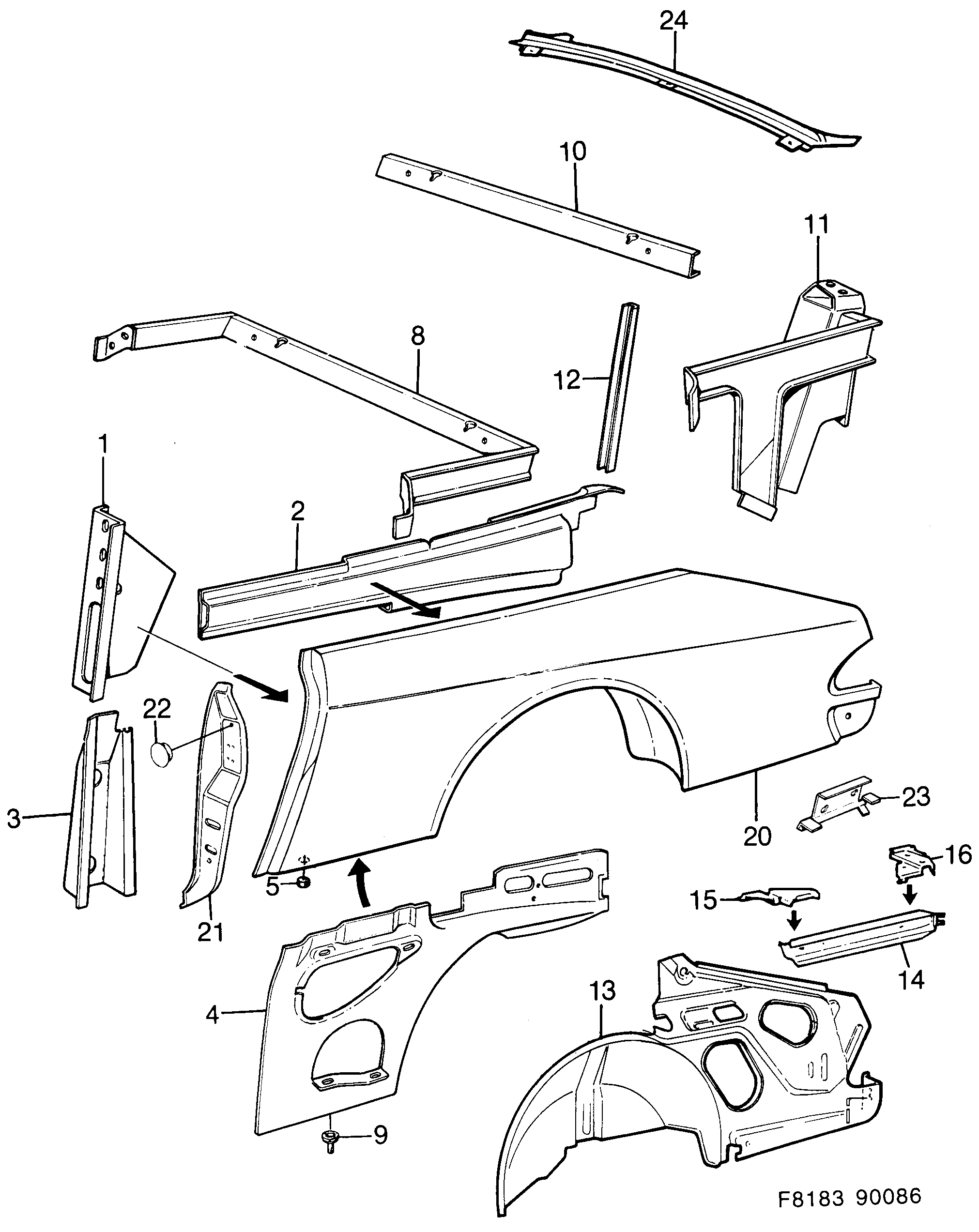 Saab 900 Valance Convertible diagram