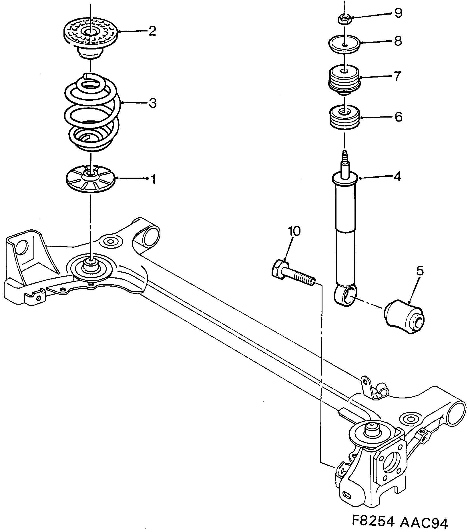 Saab 900 Rear suspension diagram