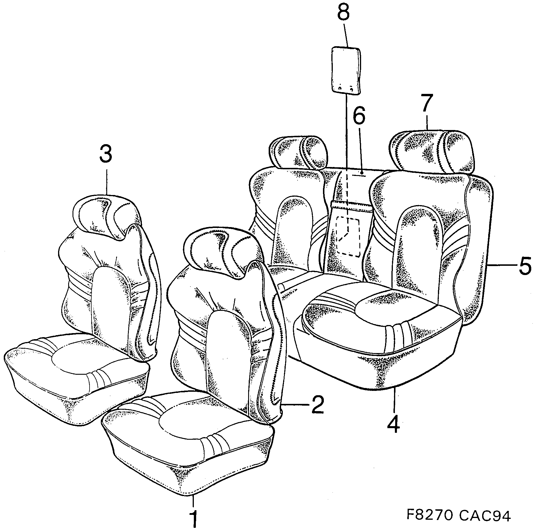Saab 9000 Covers Leather, Sports design diagram