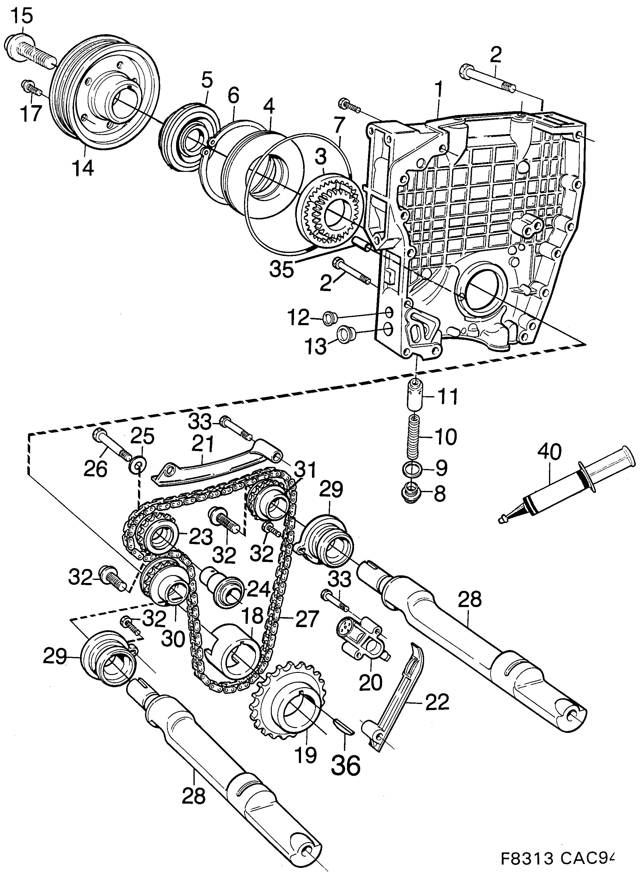 Saab 9000 Transmission Balance shaft diagram