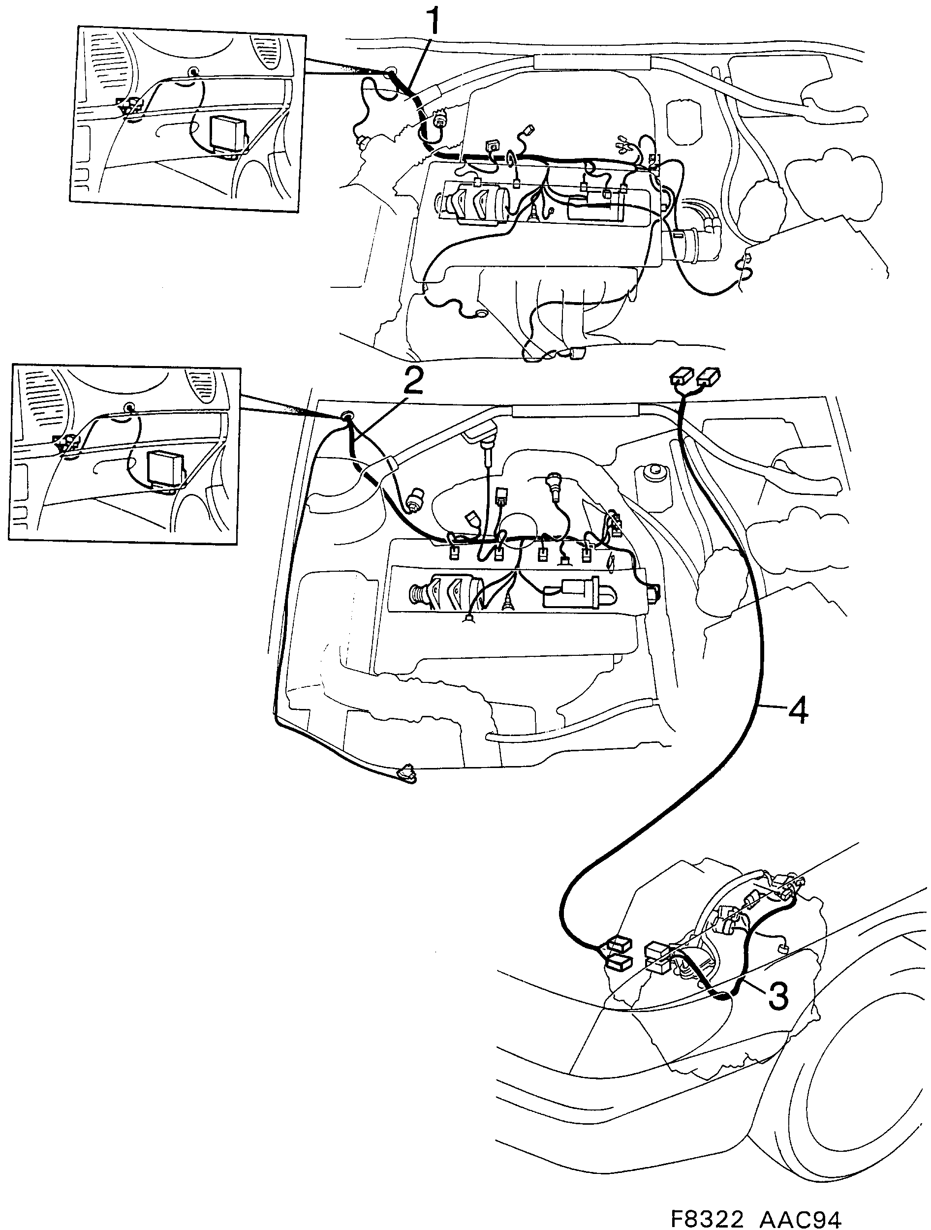 Saab 900 Motor, transmission diagram
