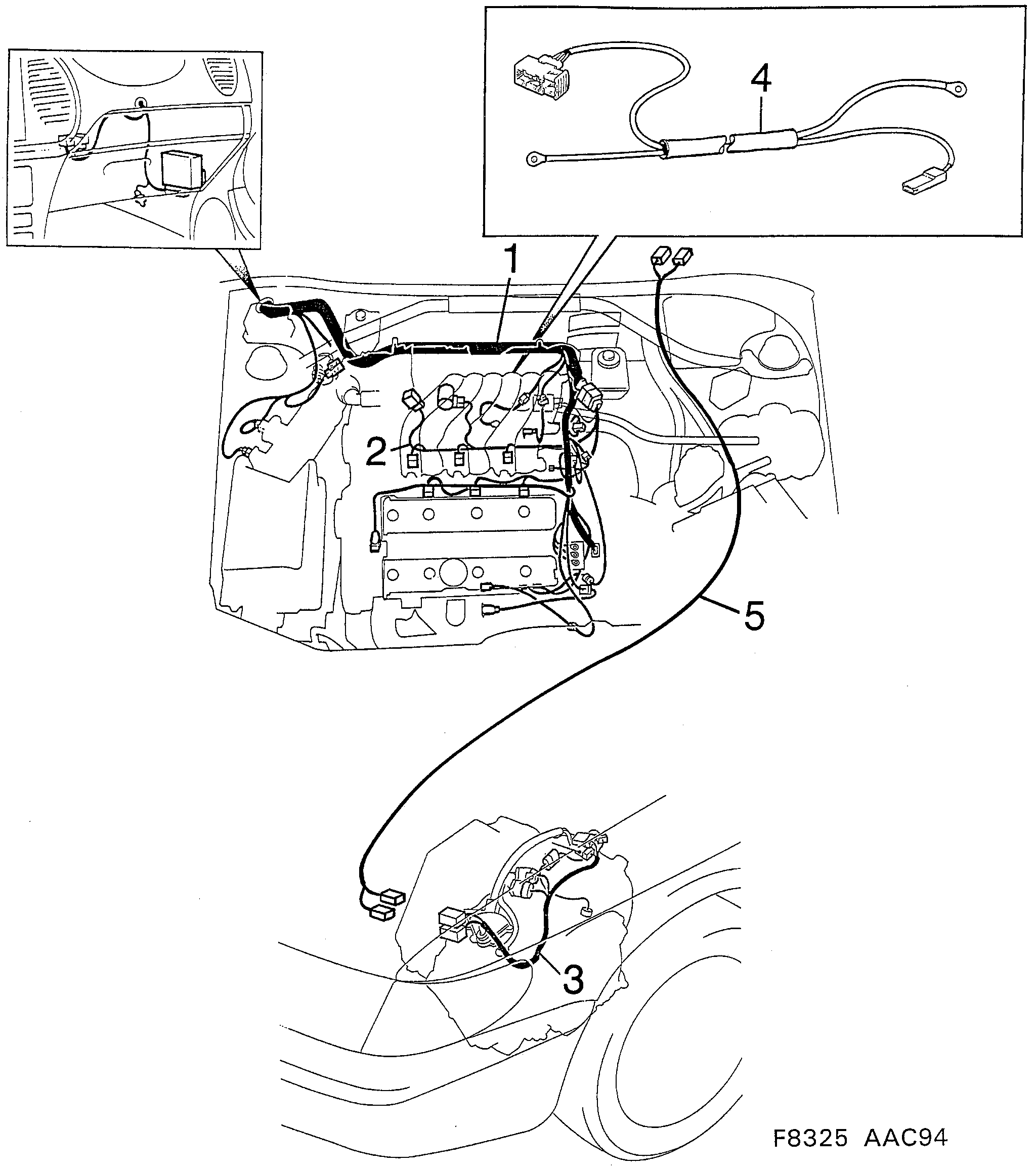 Saab 900 Motor, transmission diagram