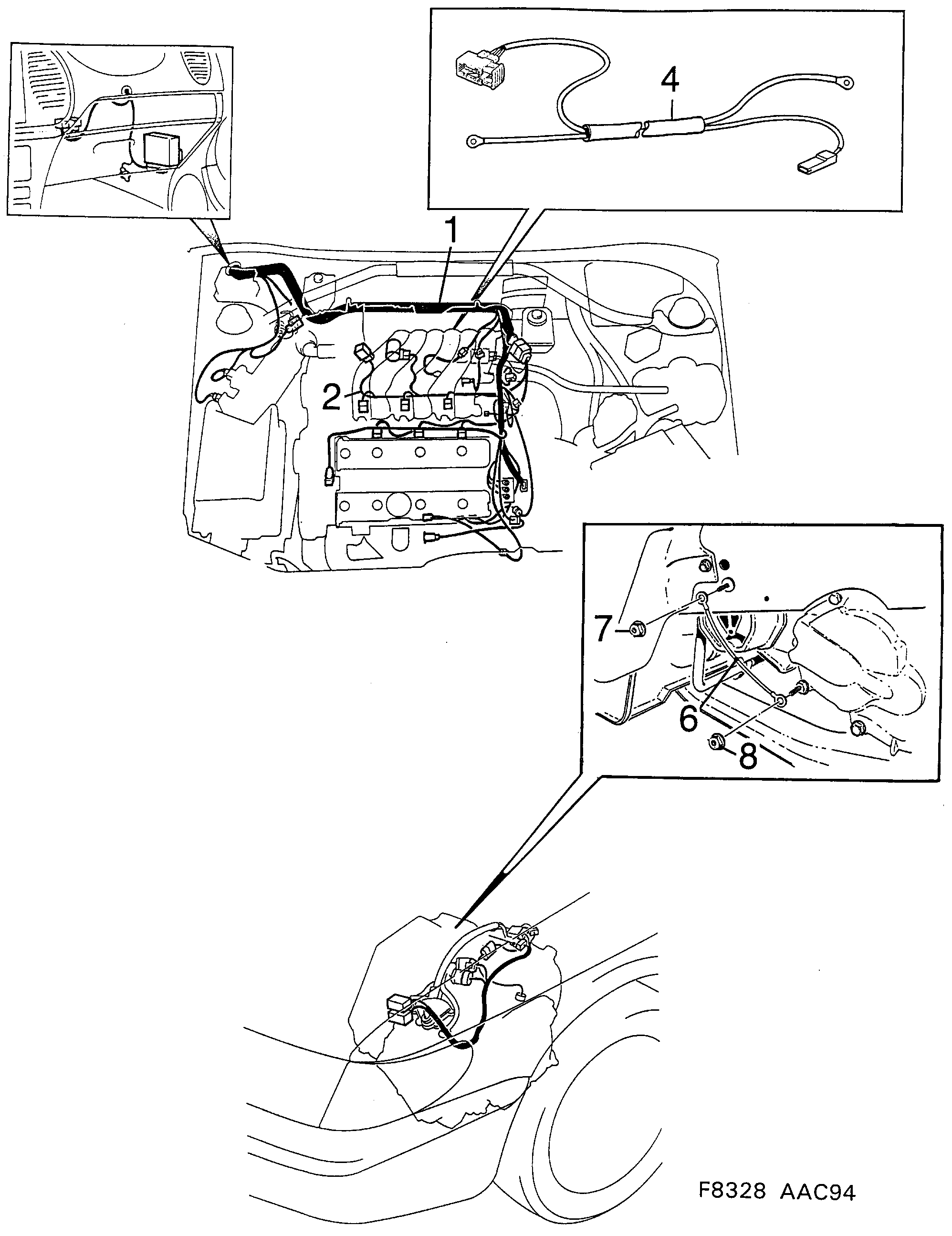 Saab 900 Motor, transmission diagram