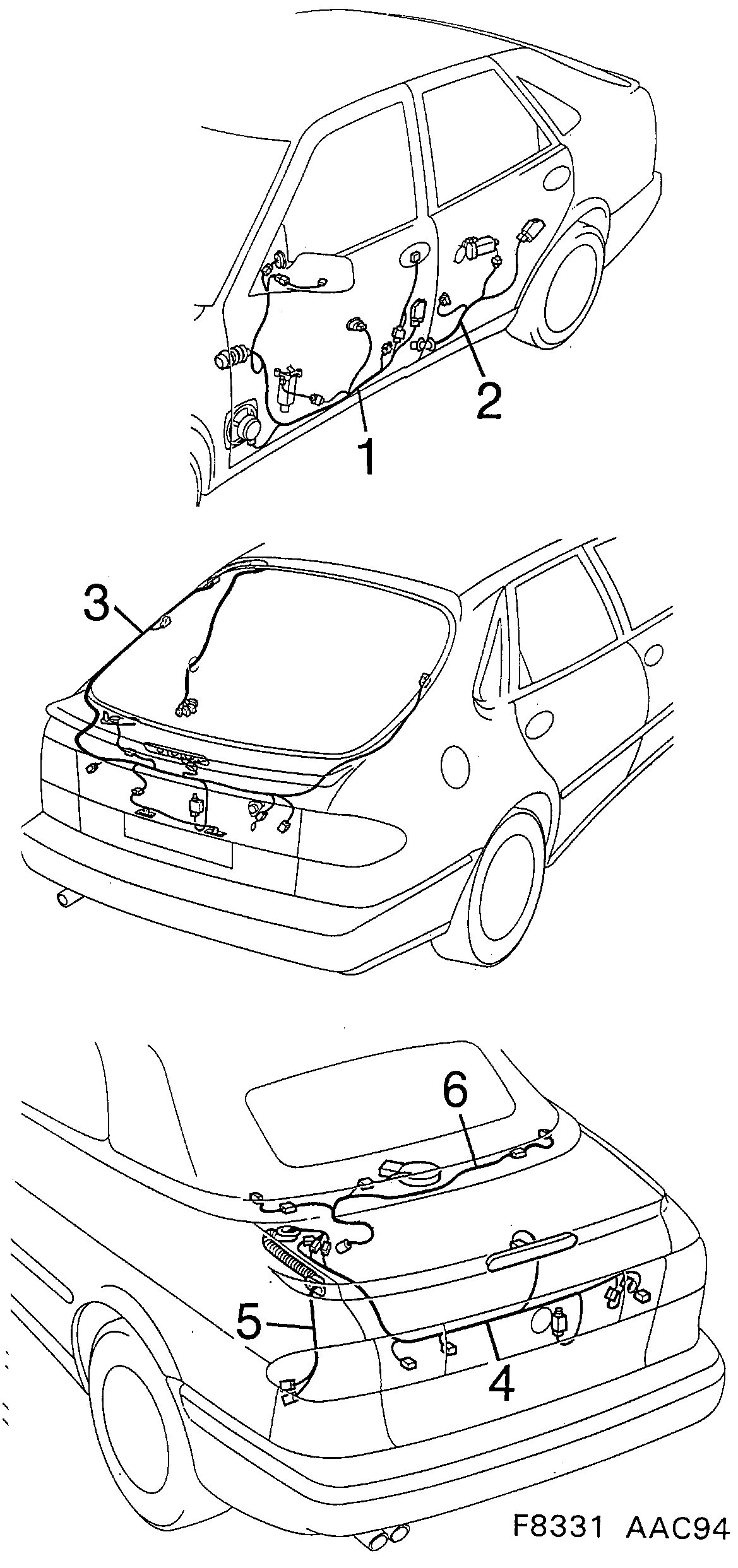 Saab 900 Doors diagram