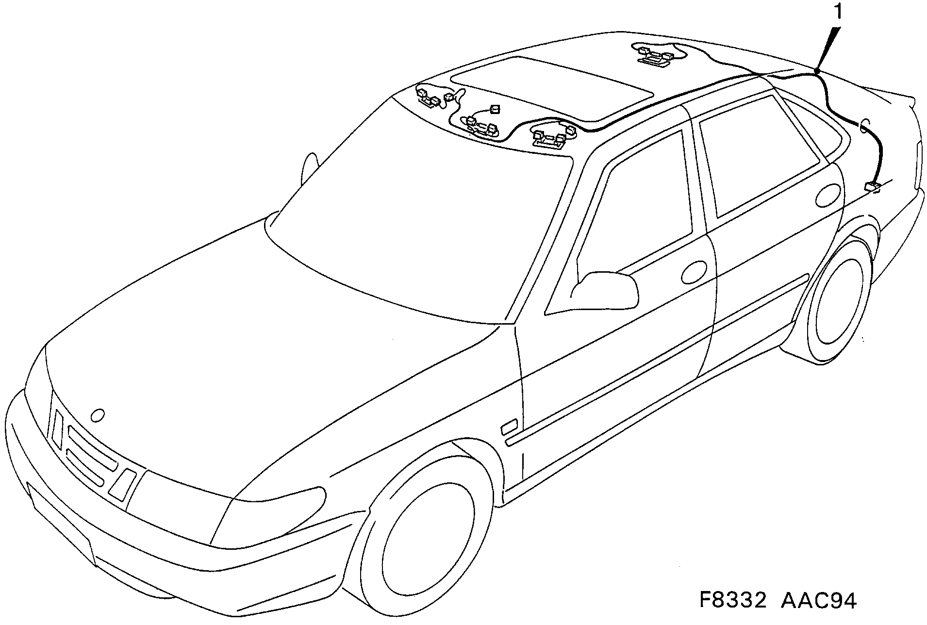 Saab 900 Roof diagram