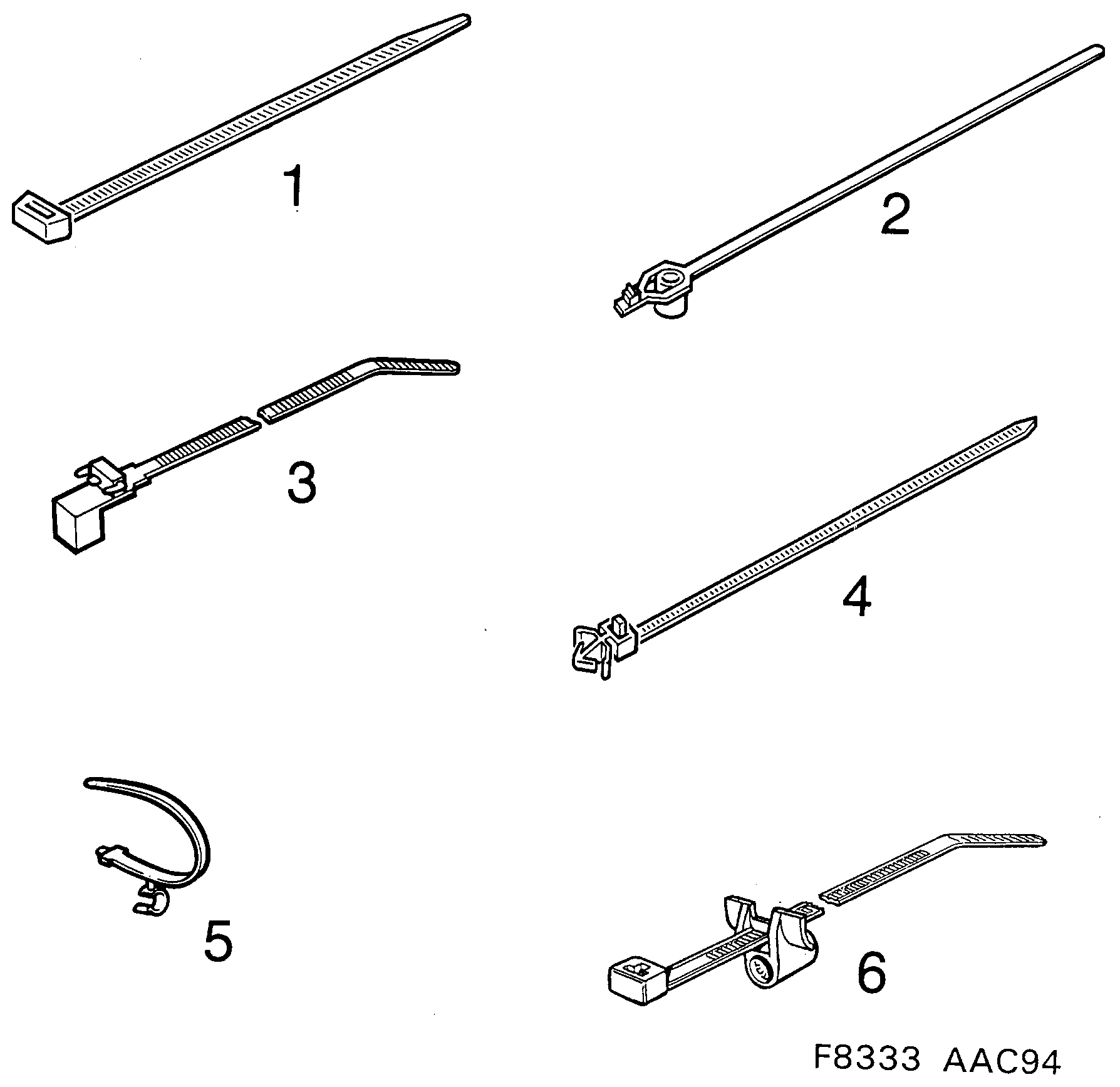 Saab 900 Tie strap diagram