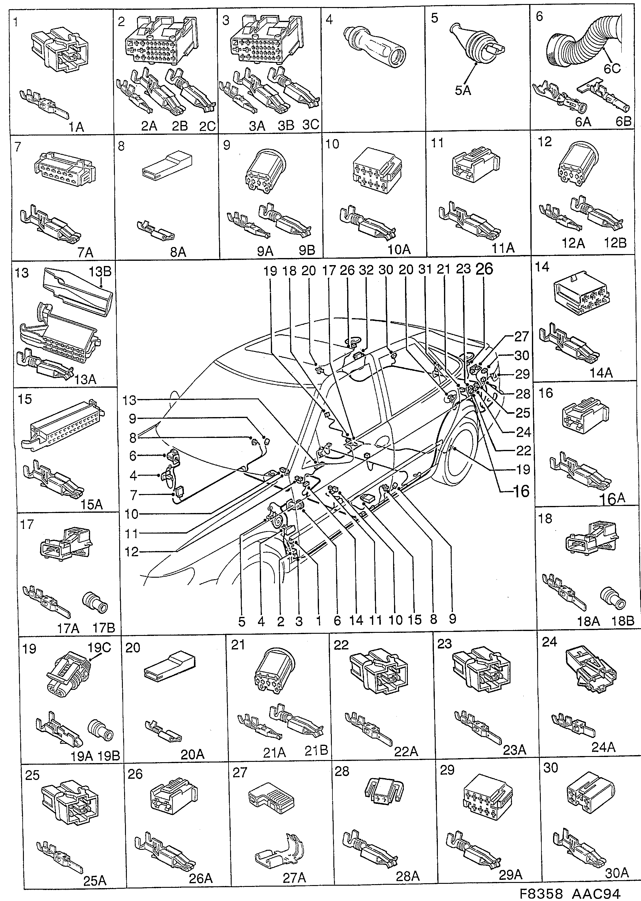 Saab 900 Rear diagram