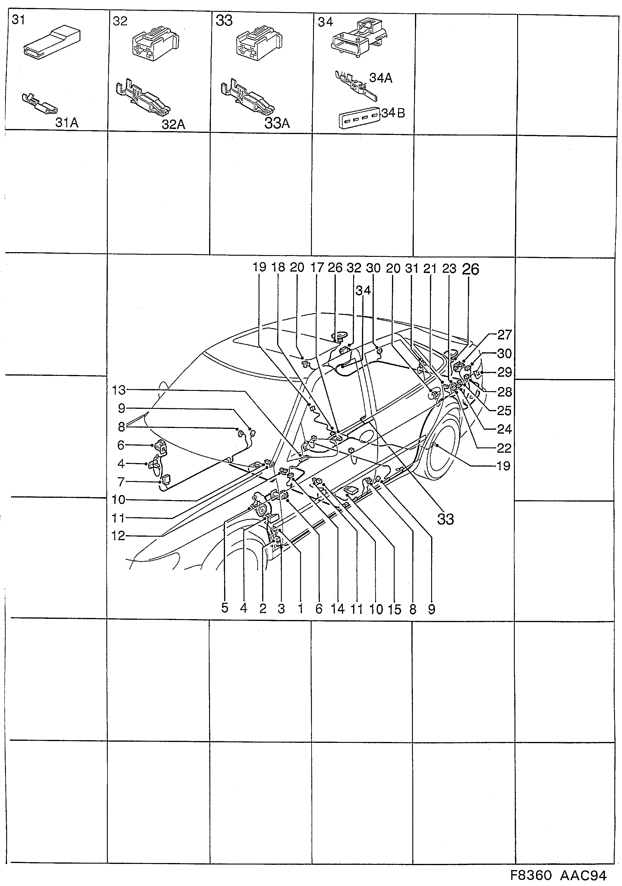 Saab 900 Rear diagram