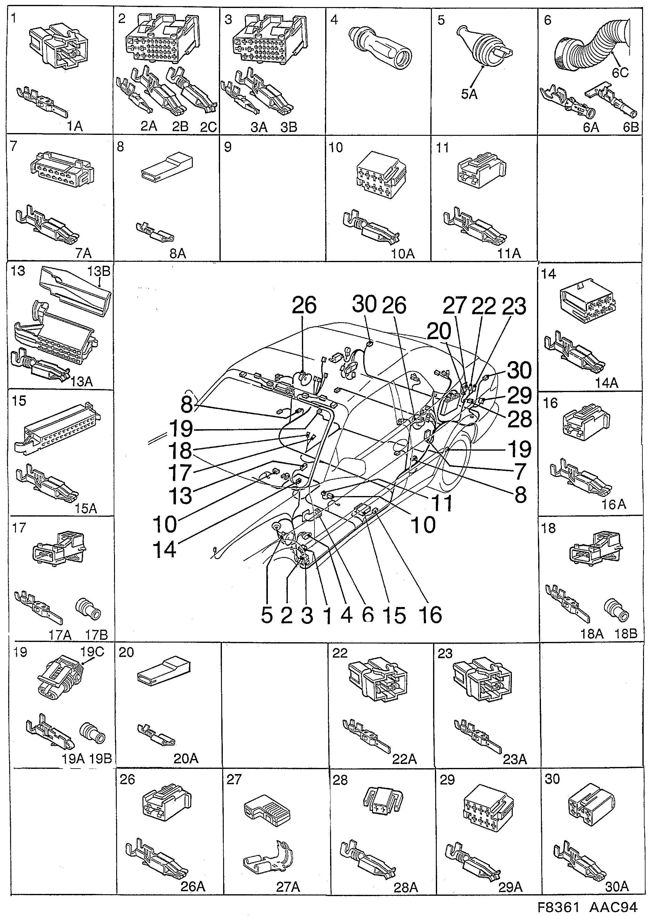 Saab 900 Rear diagram