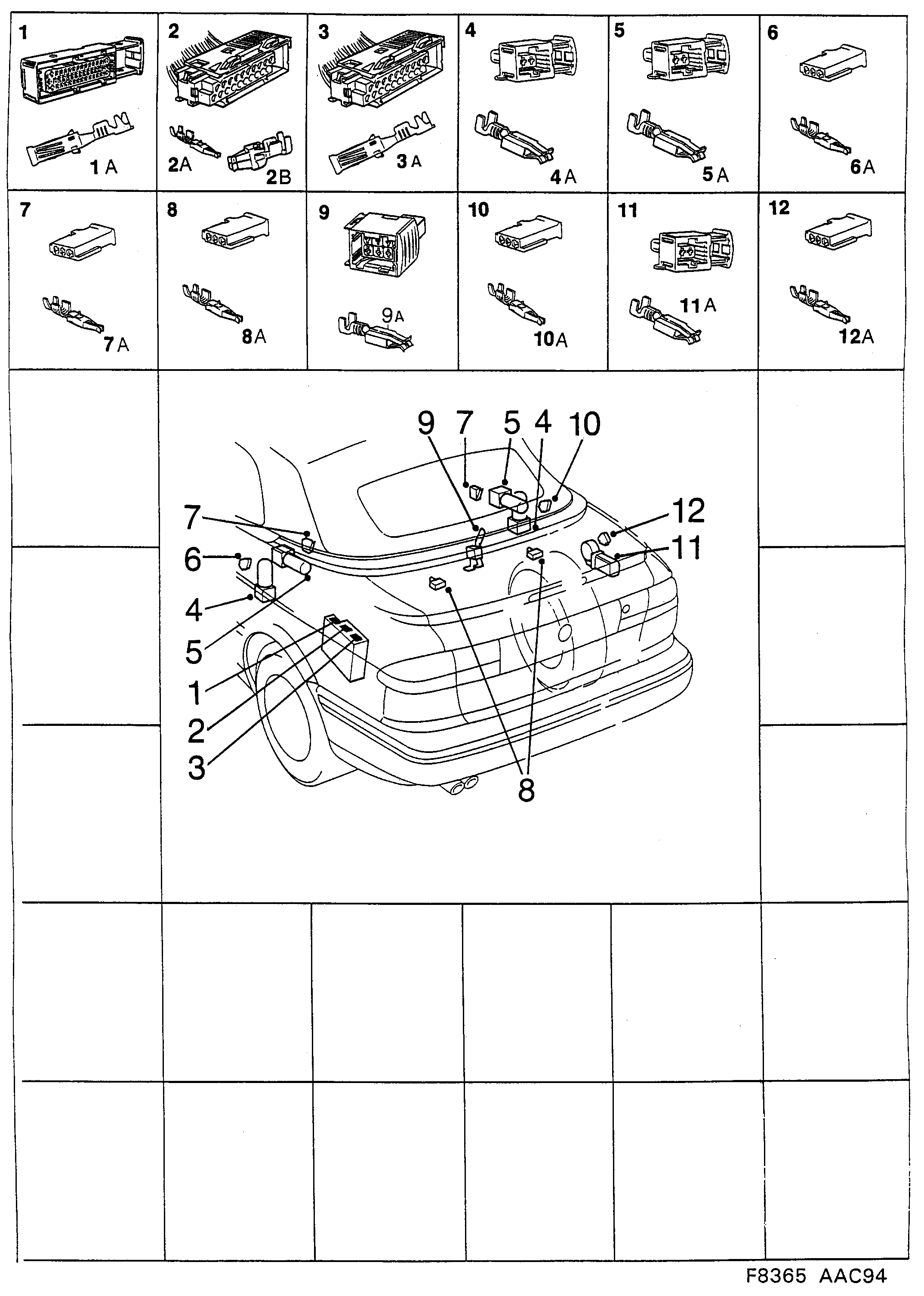 Saab 900 Rear diagram