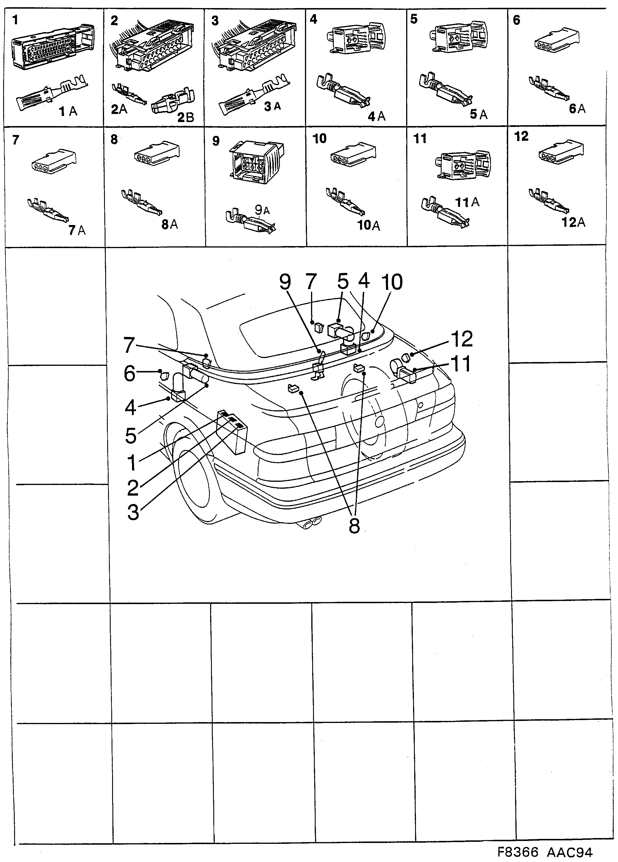 Saab 900 Rear diagram